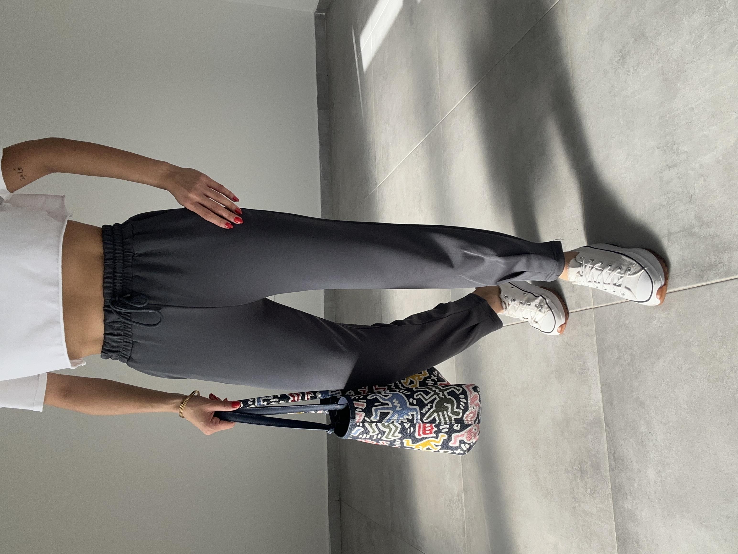 Antrasit Scuba Paça Pileli Eşofman