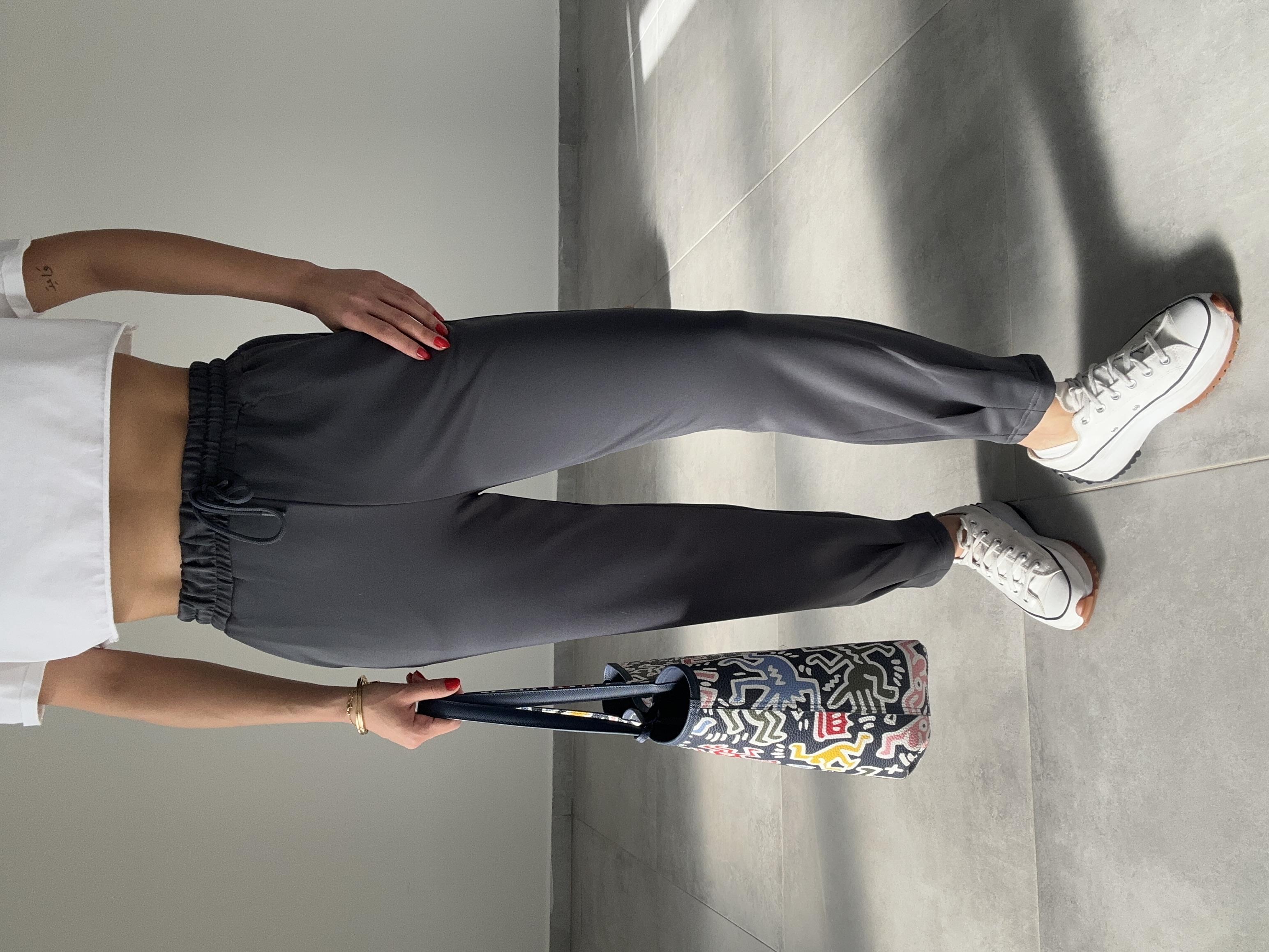 Antrasit Scuba Paça Pileli Eşofman