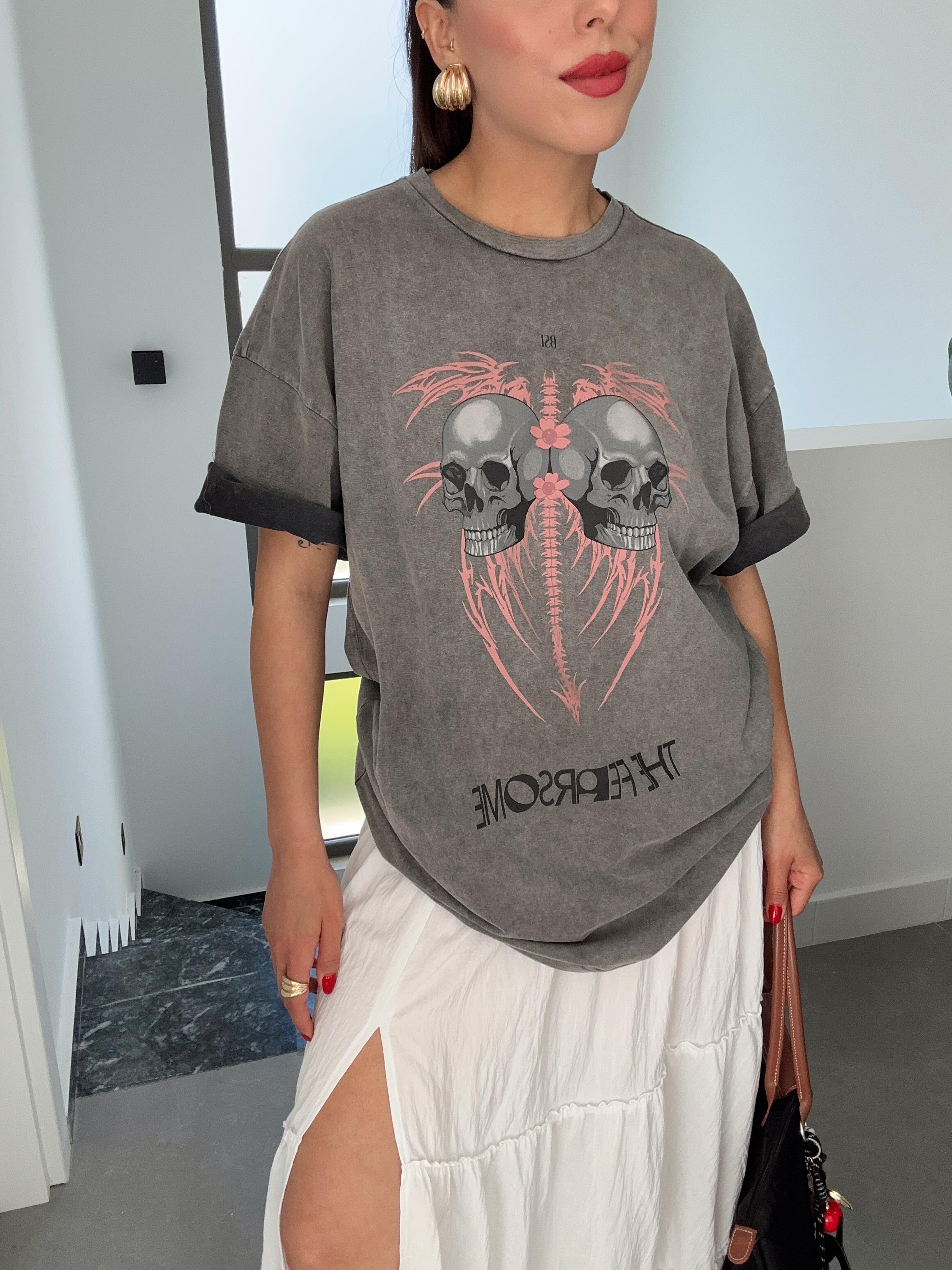 Antrasit Yıkamalı Key Almedina Tshirt