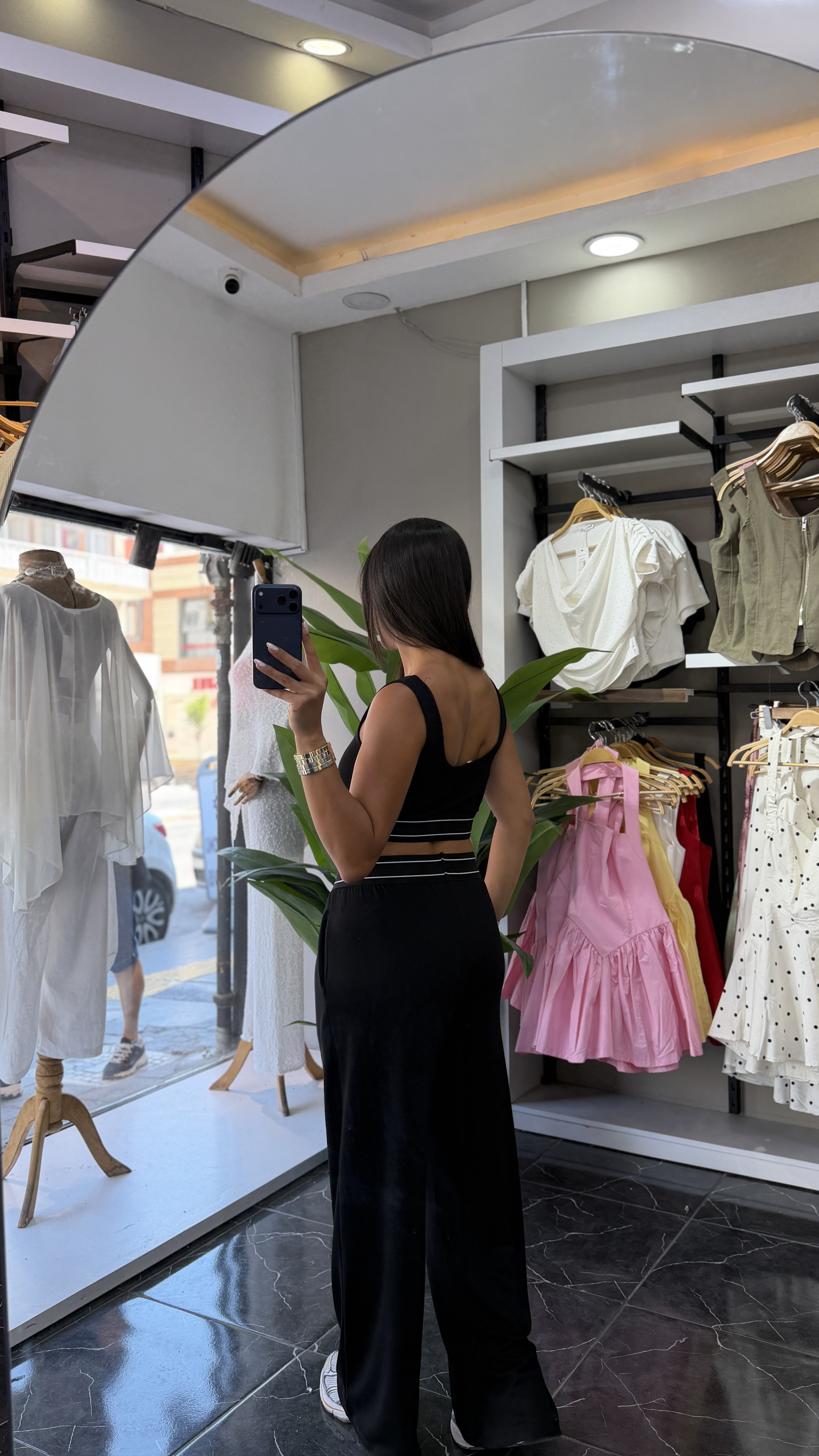 Ao Siyah Crop Pantolon Takım