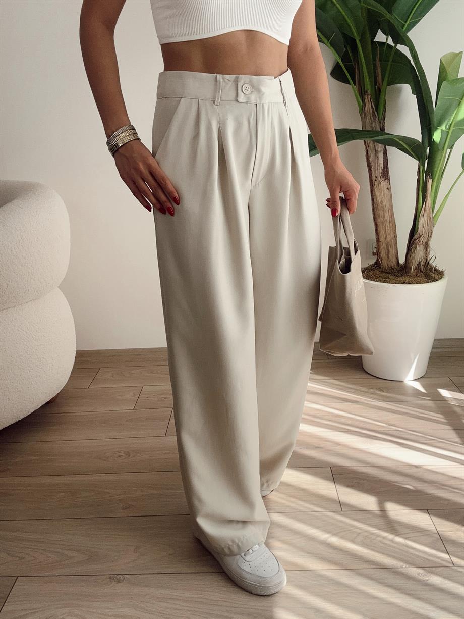 Bej Palazzo Pantolon