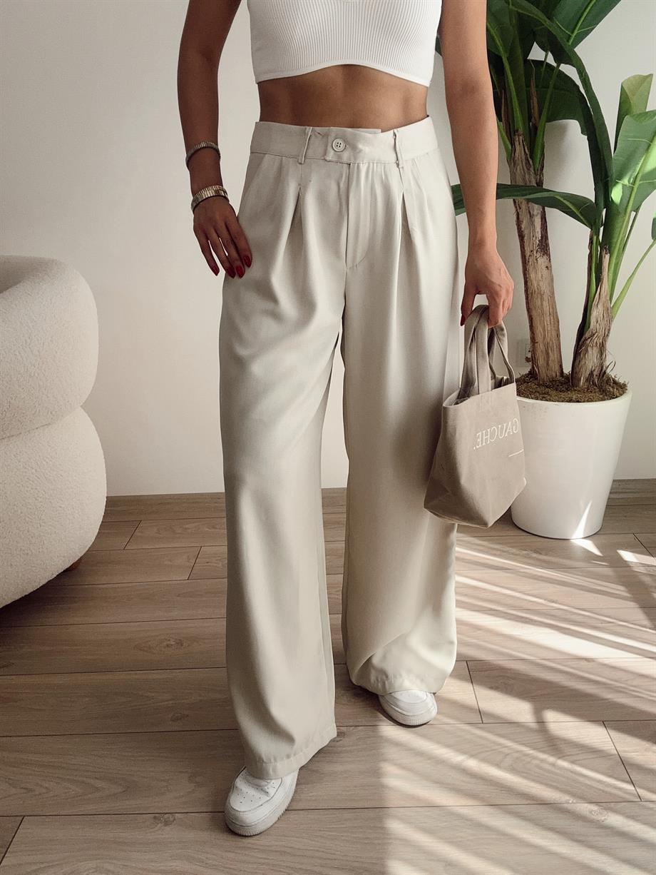 Bej Palazzo Pantolon