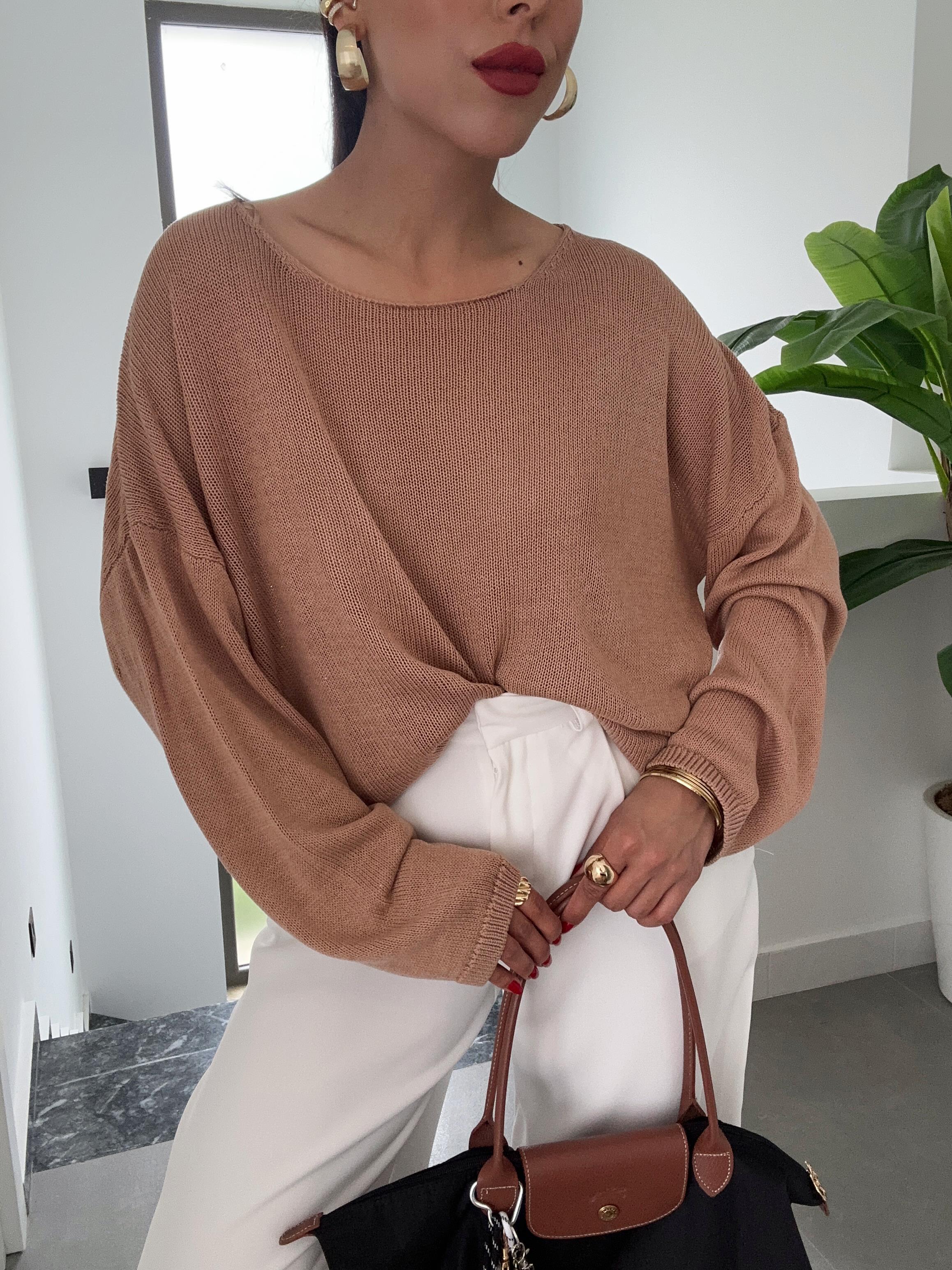 Bej Uzun Kollu Düz Kazak