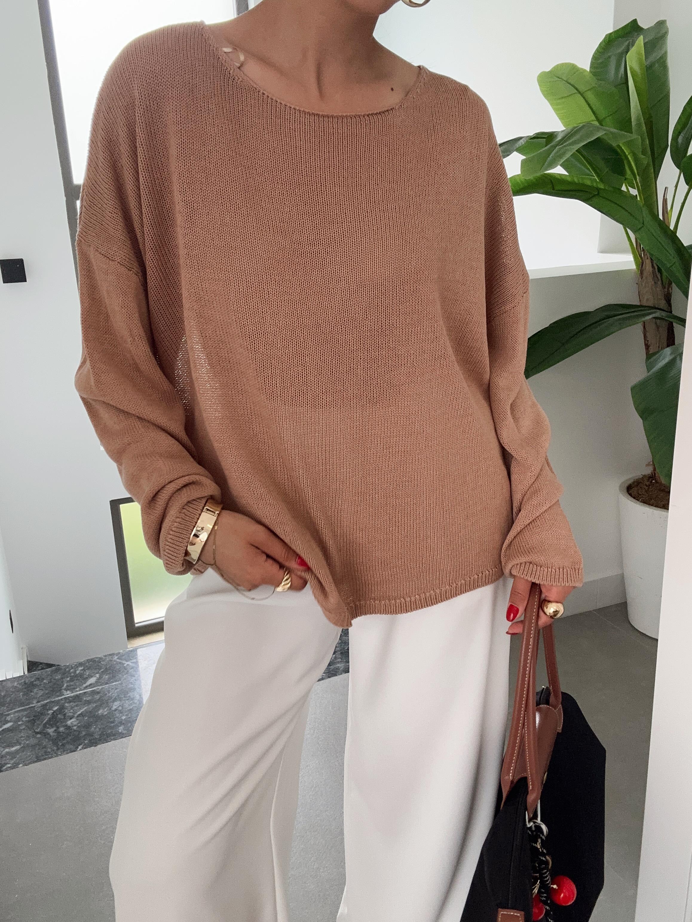 Bej Uzun Kollu Düz Kazak