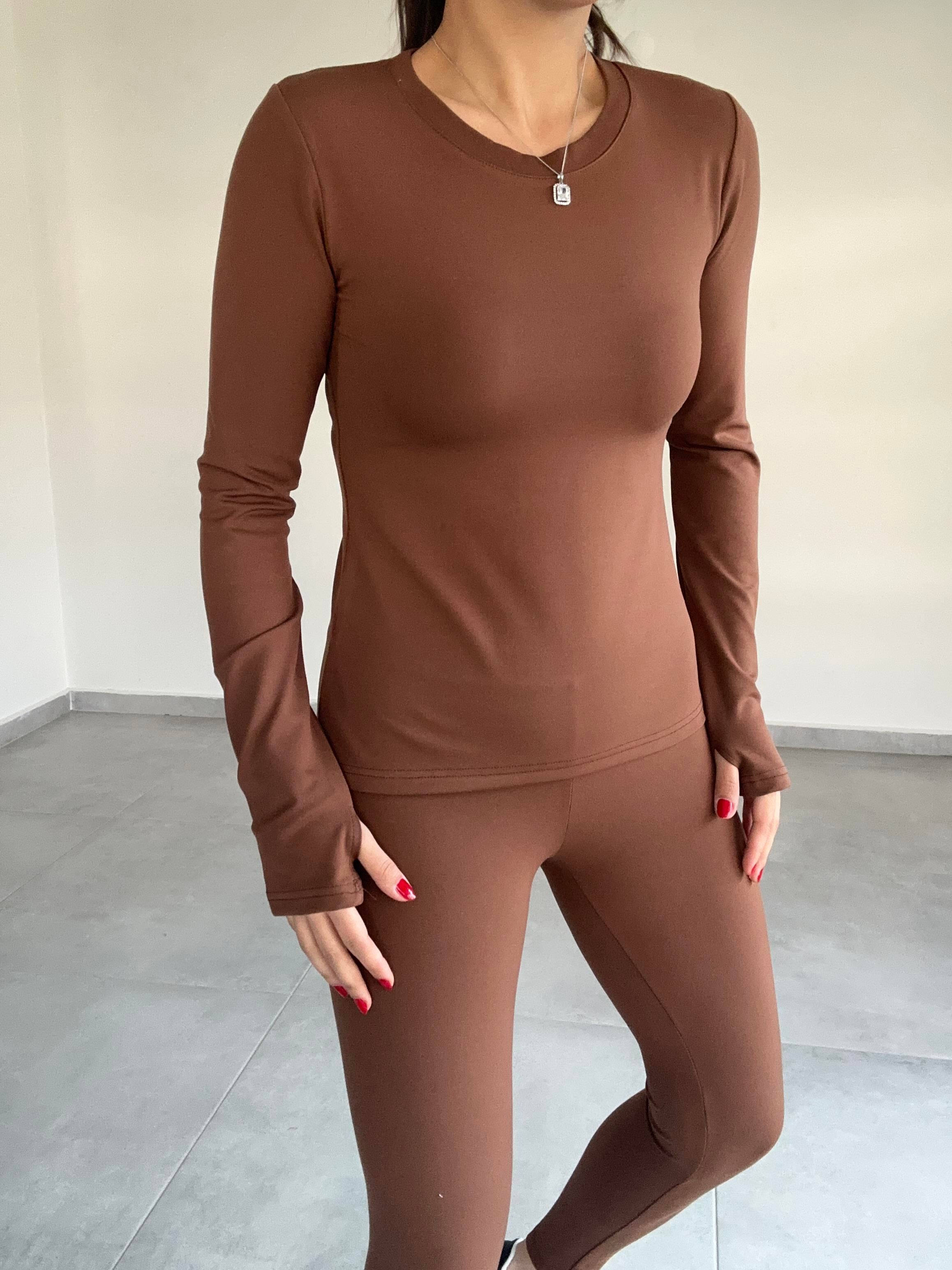 Beliza Kahve Parmak Geçirmeli Body
