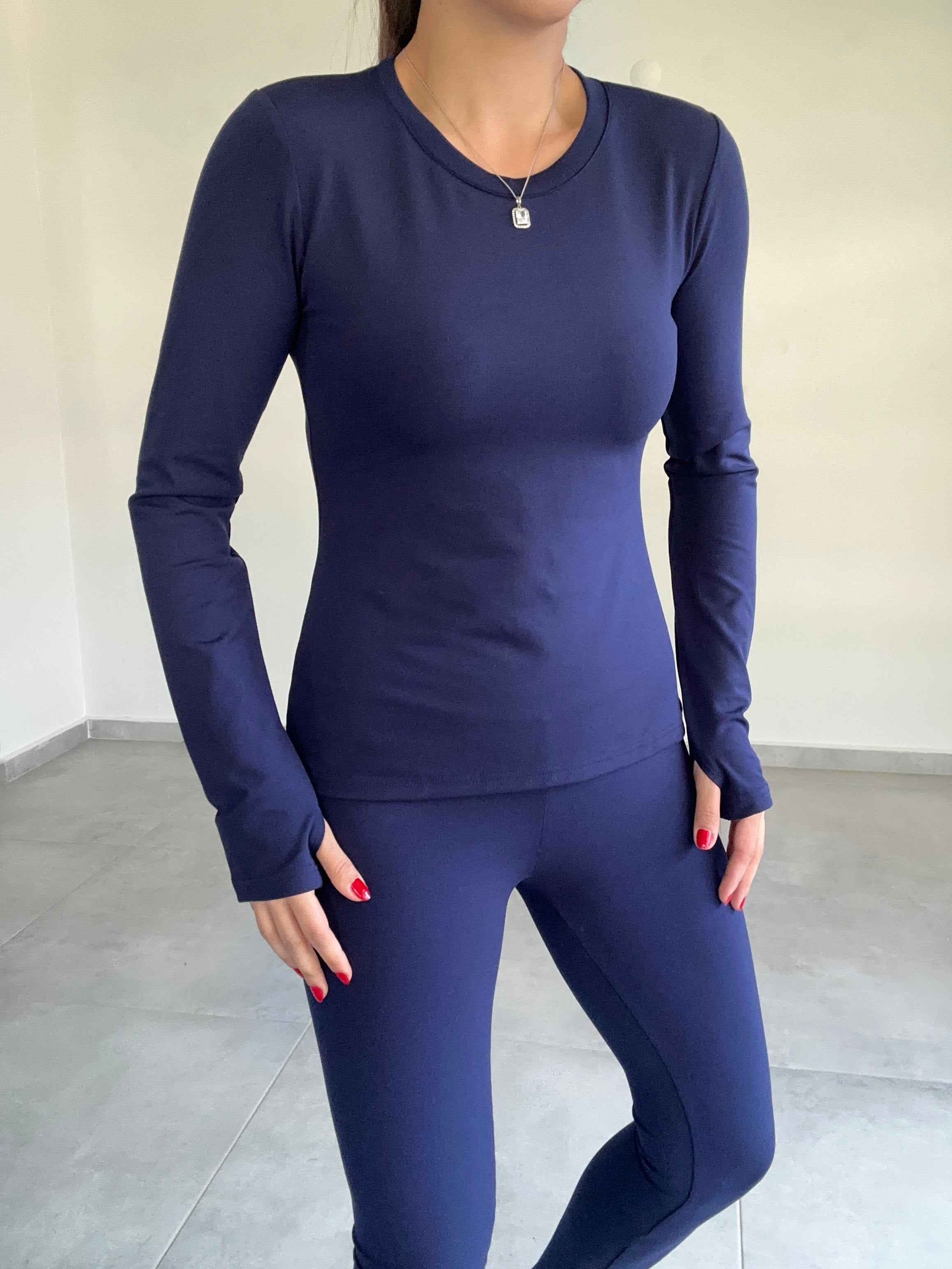 Beliza Lacivert Parmak Geçirmeli Body