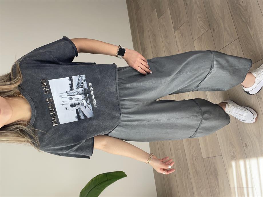 Bestfriend Yıkamalı Kısa Tişört