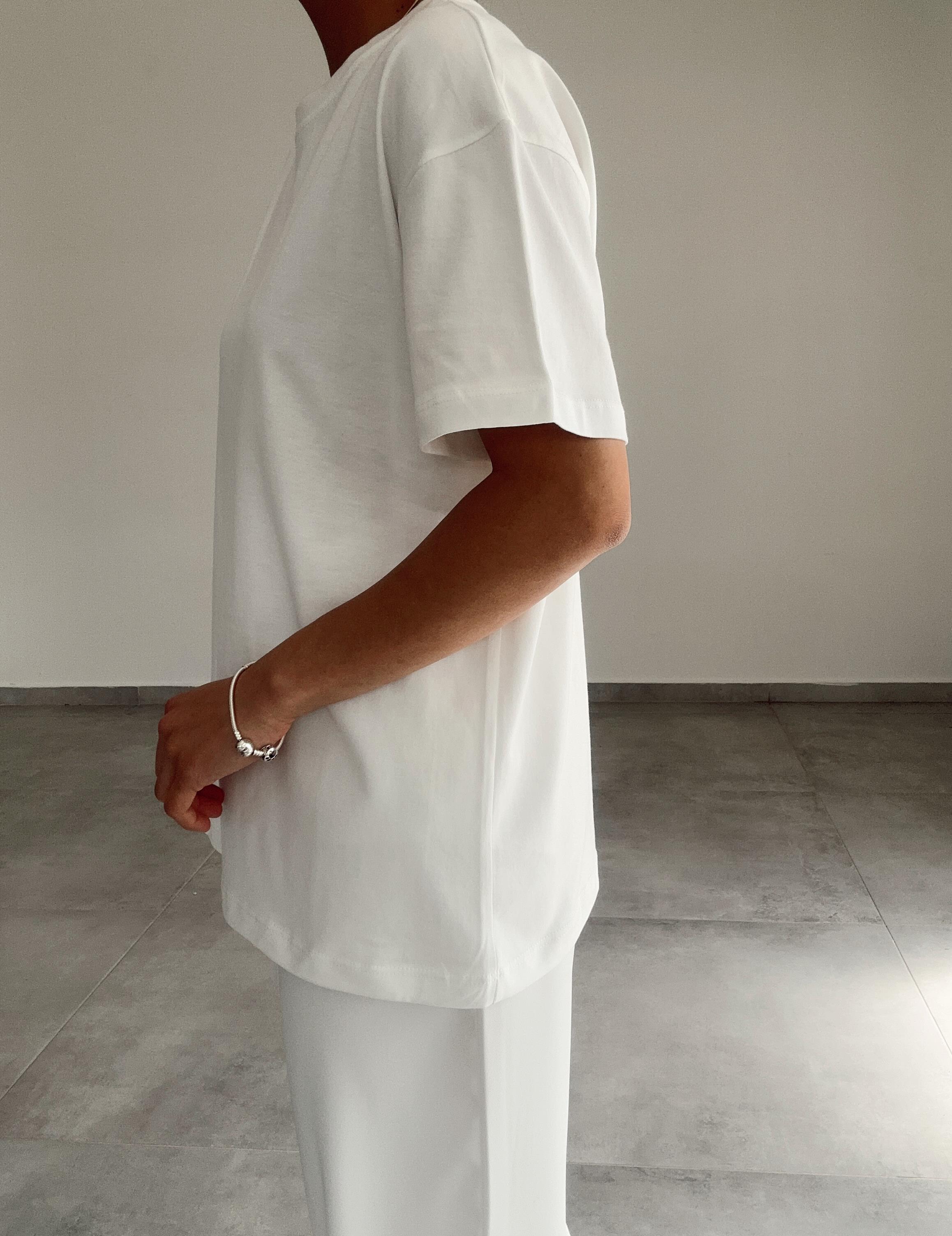 Beyaz Panda Nakışlı Tshirt