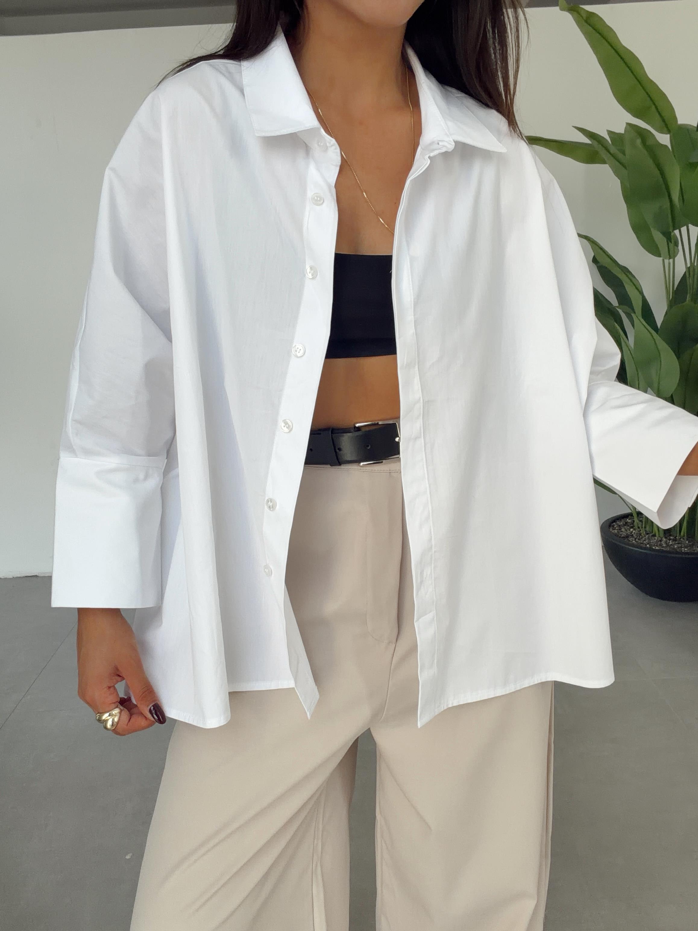 Beyaz Poplin Gömlek