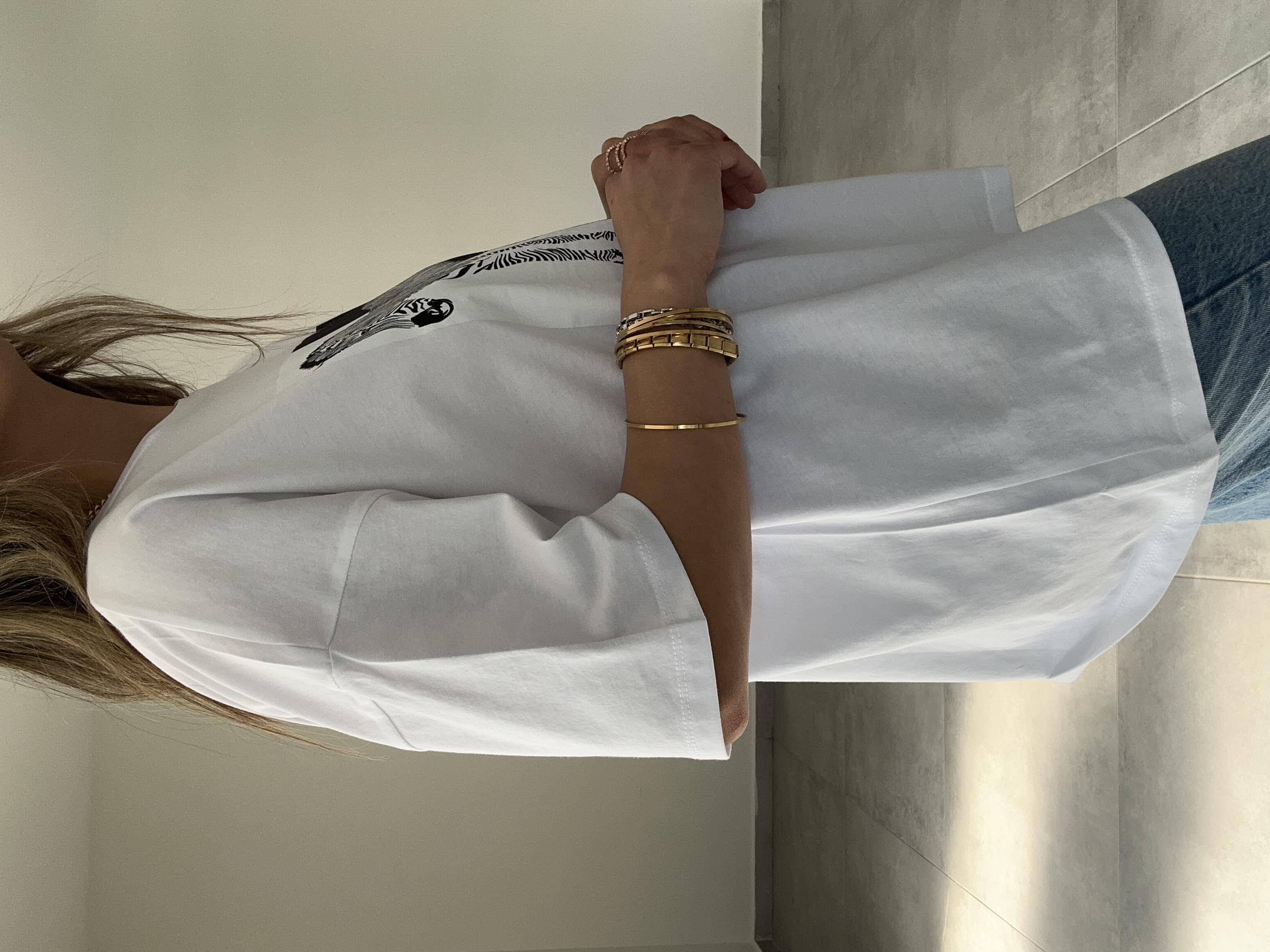 Beyaz Zebra Desen Tshirt