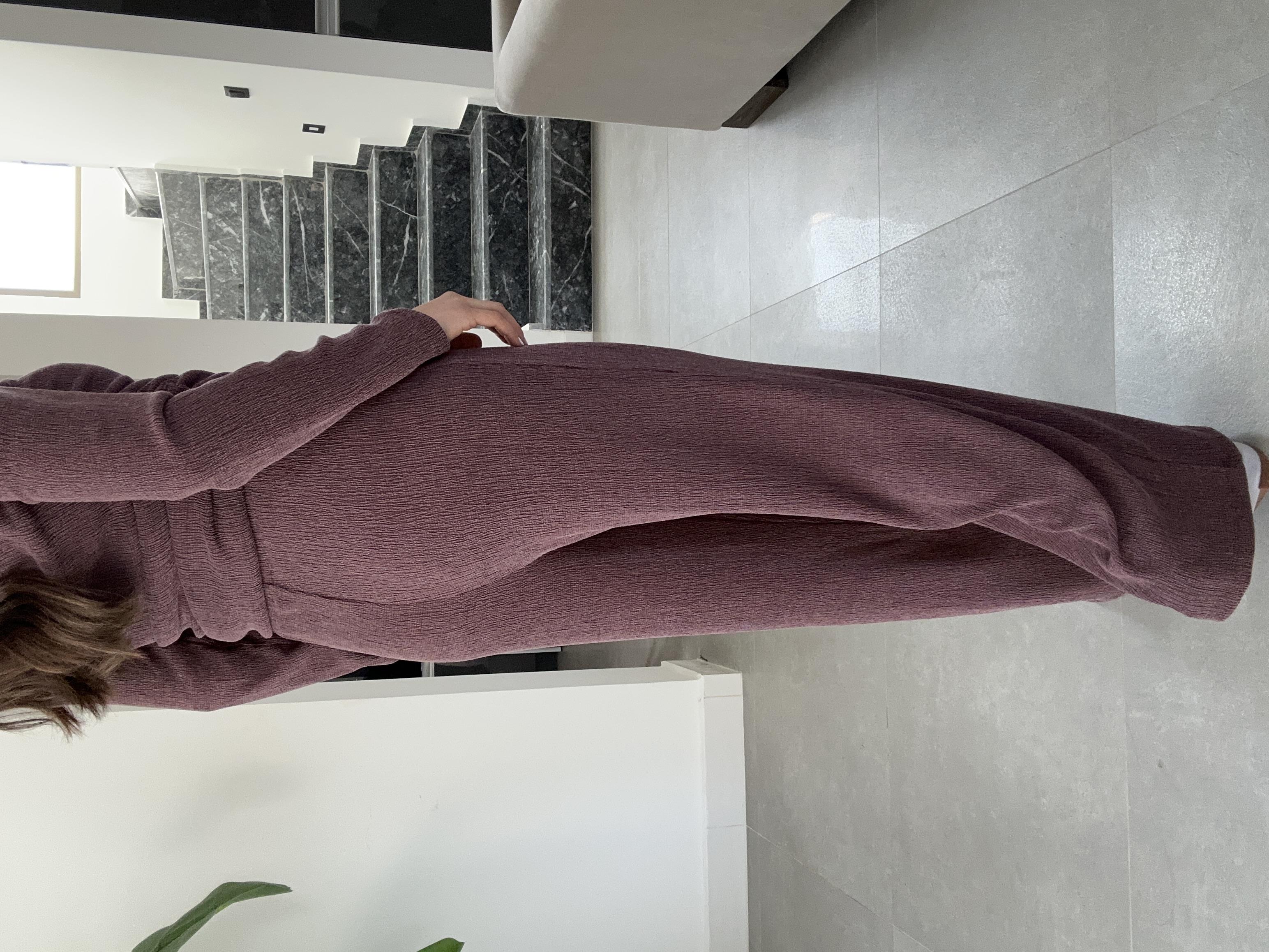 Bordo Krınkil Kumaş Yandan Büzgülü Takım