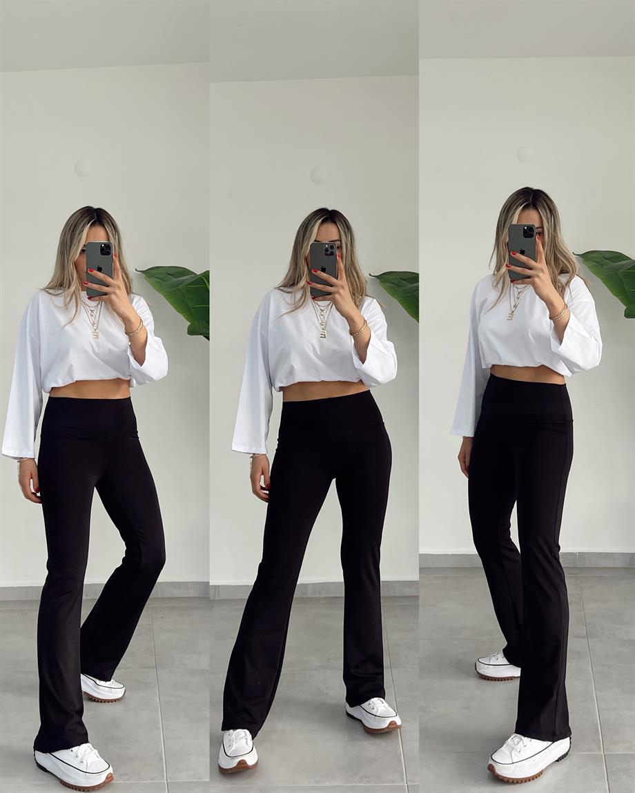 Boru Paça Siyah Fit  Tayt