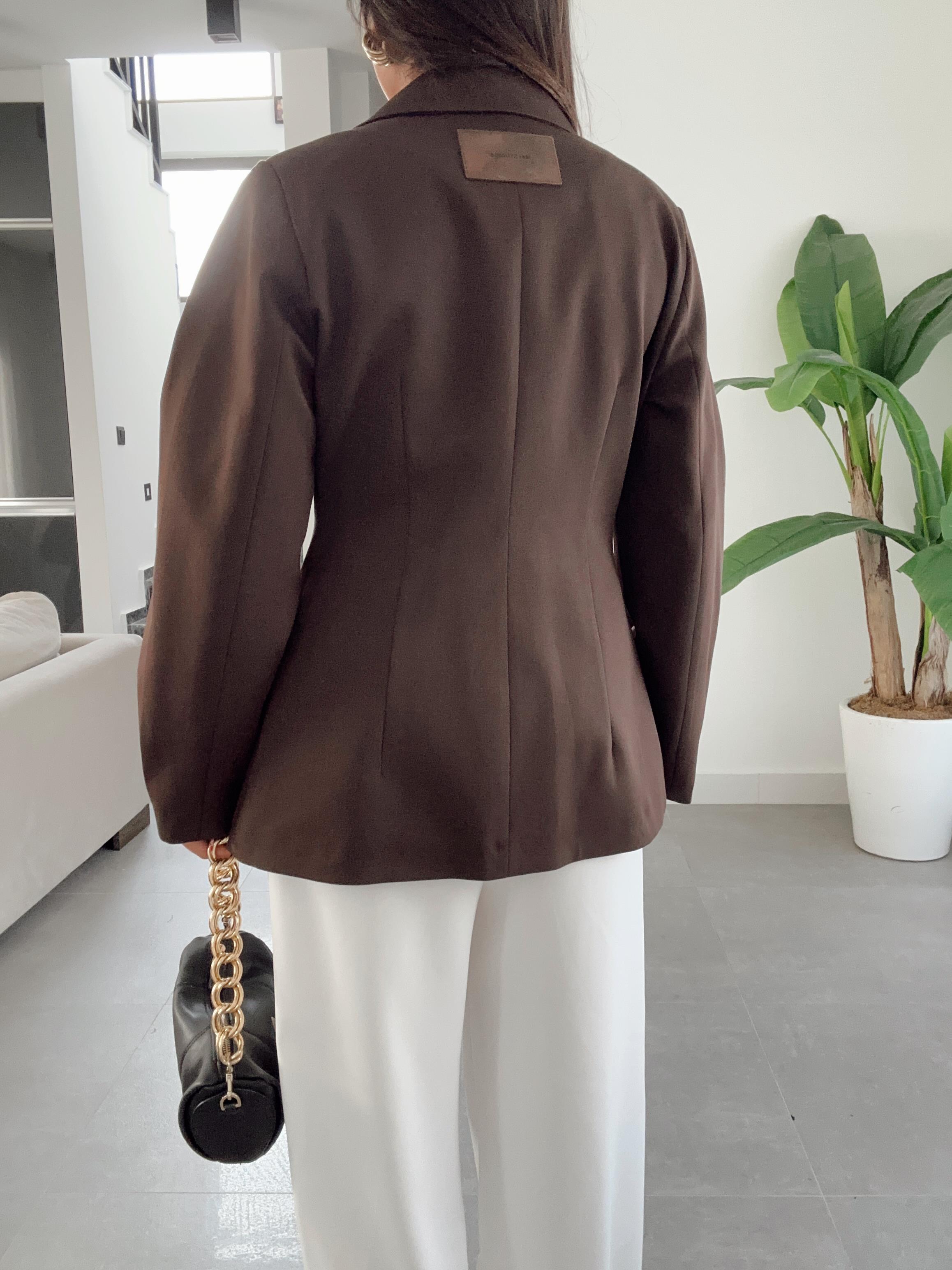 Briella Kahve Belden Oturtmalı Blazer