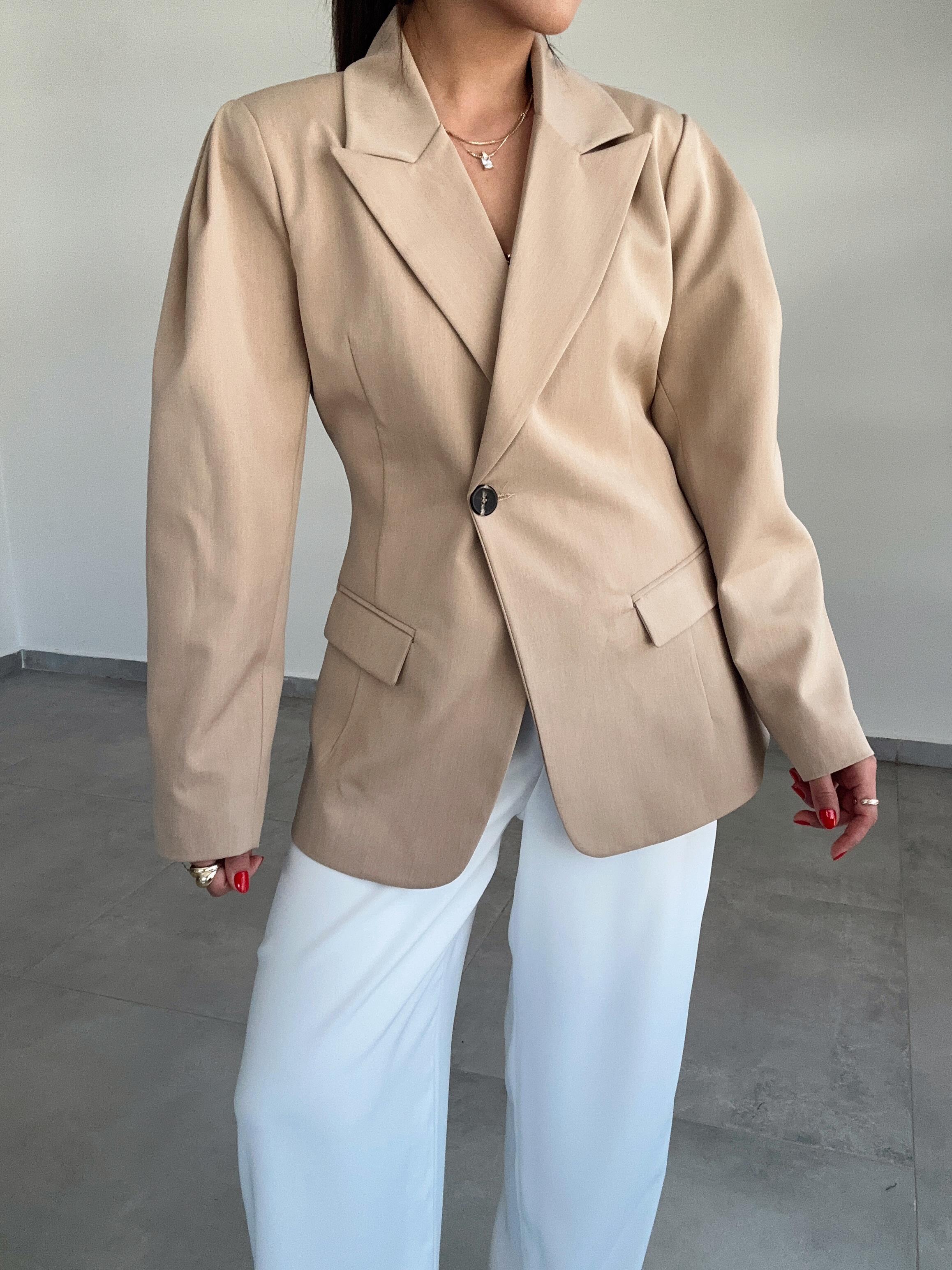 Briella Vizon Belden Oturtmalı Blazer