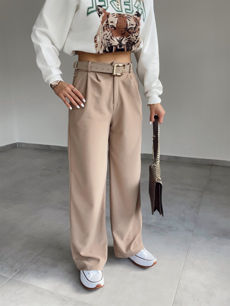 Camel Palazzo Pantolon