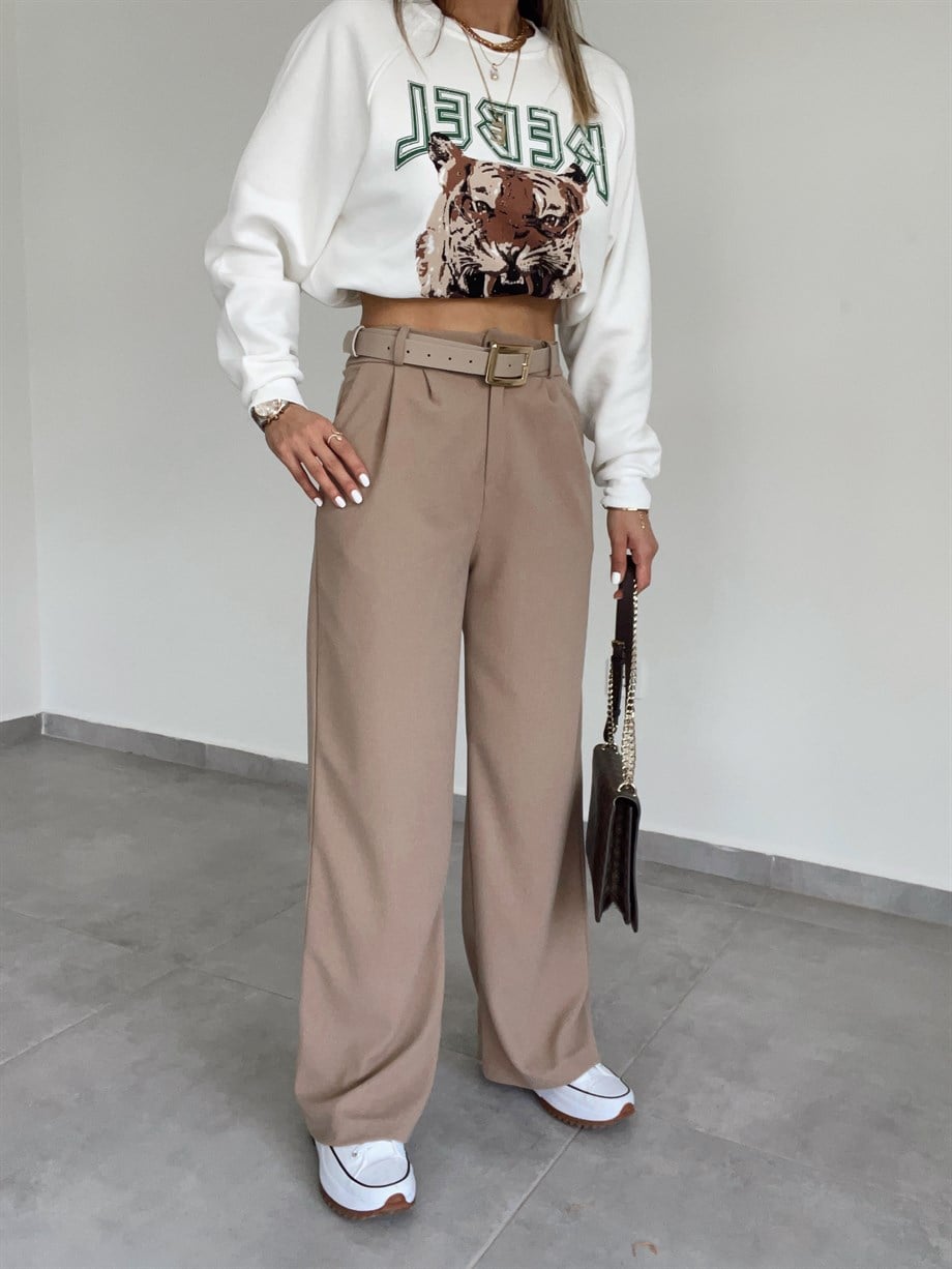 Camel Palazzo Pantolon