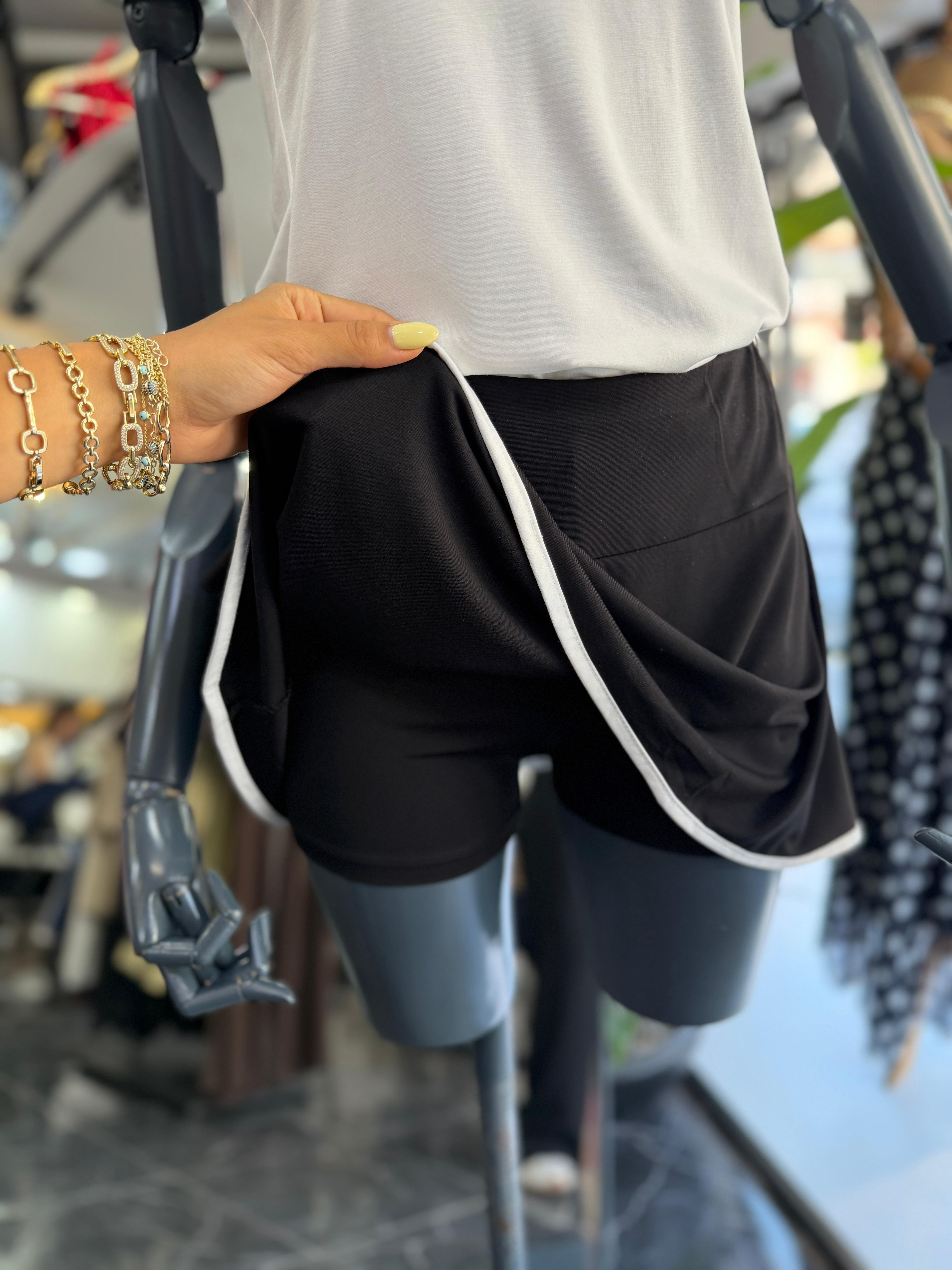 Comfort Siyah Tenis Etek