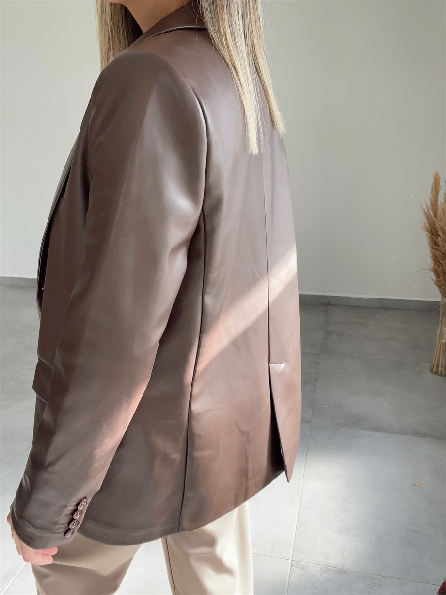 Deri Blazer Kahve Ceket