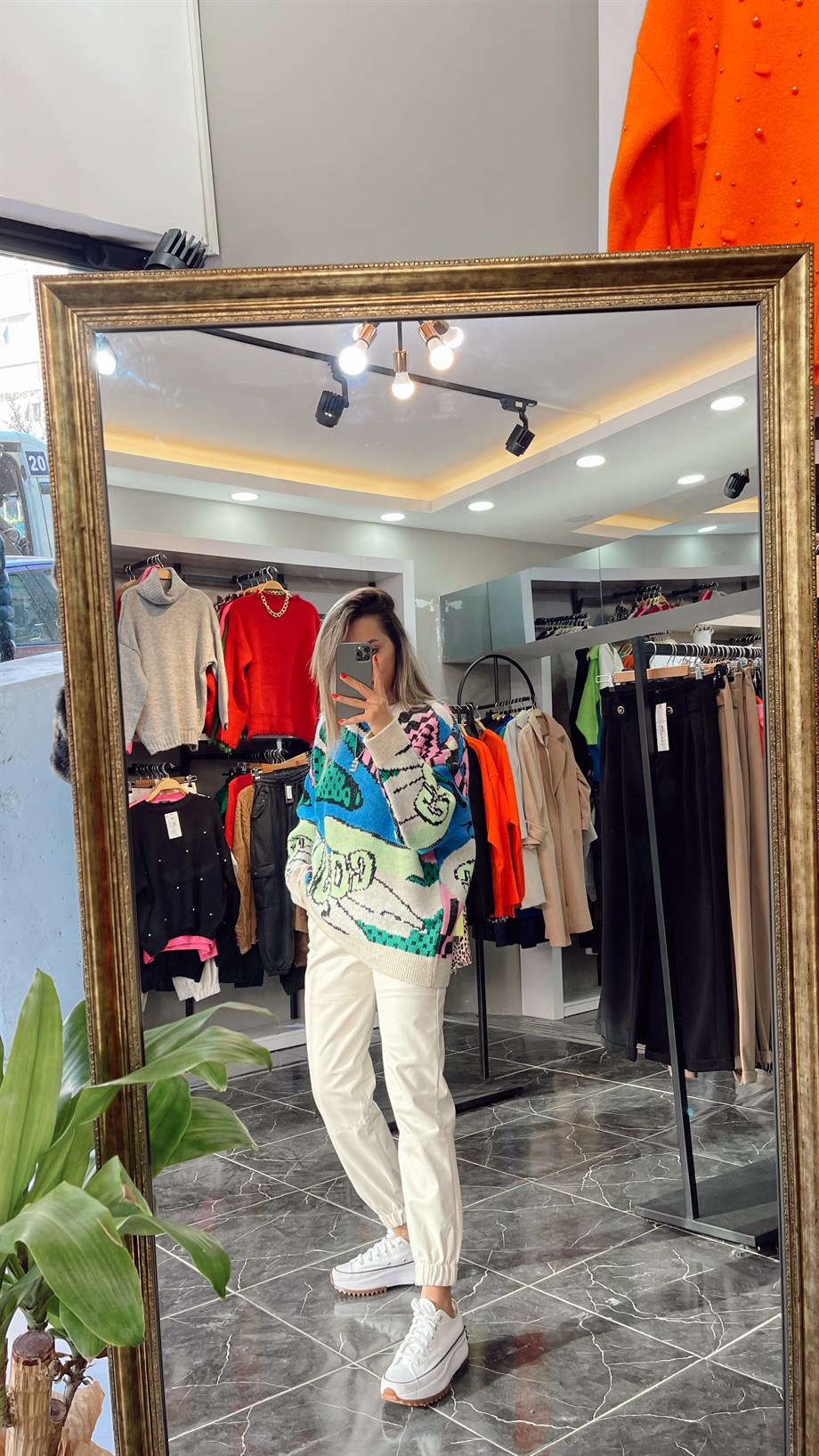 Desenli Triko Kazak-Taş