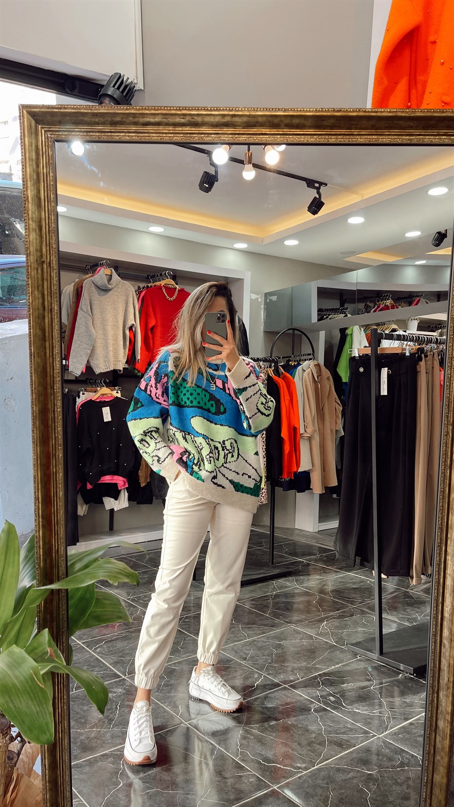 Desenli Triko Kazak-Taş