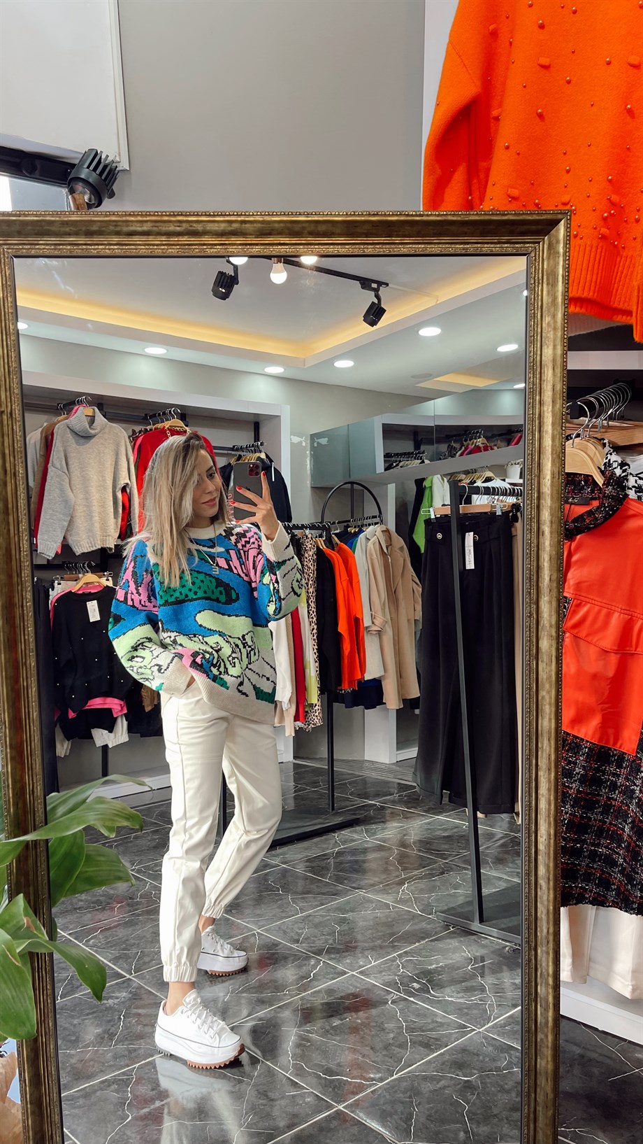 Desenli Triko Kazak-Taş