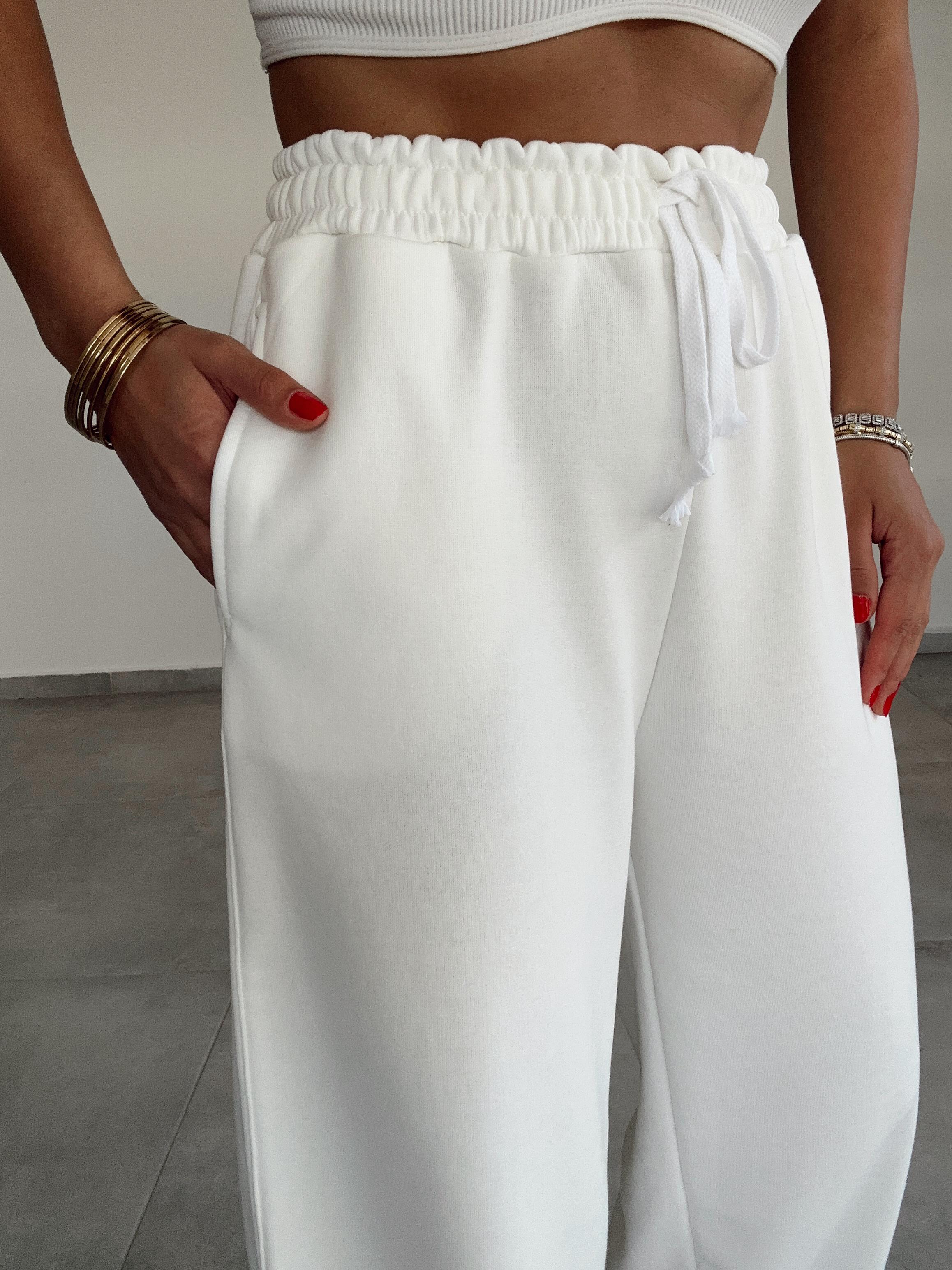 Ekru Bol Paça Eşofman