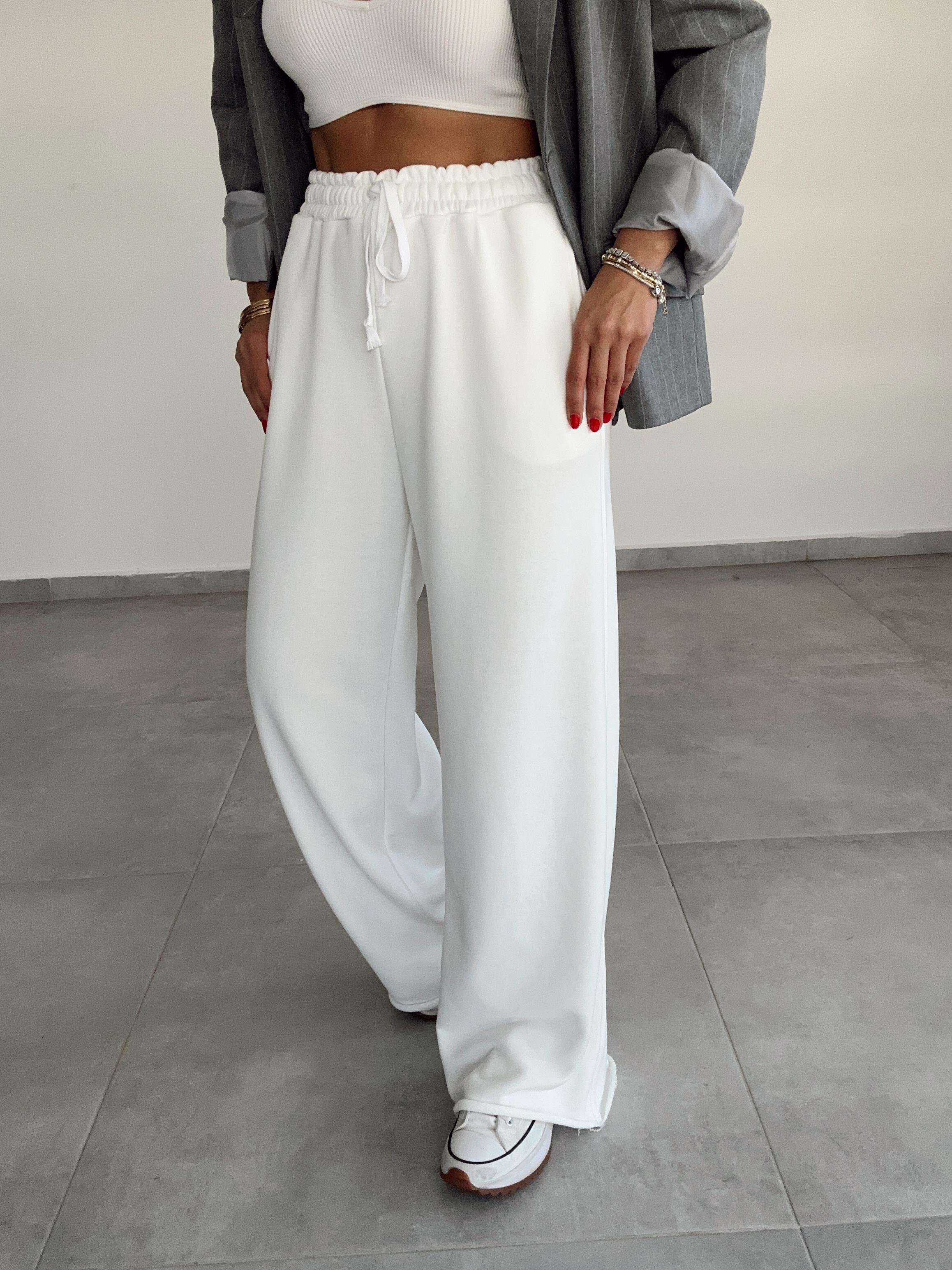 Ekru Bol Paça Eşofman