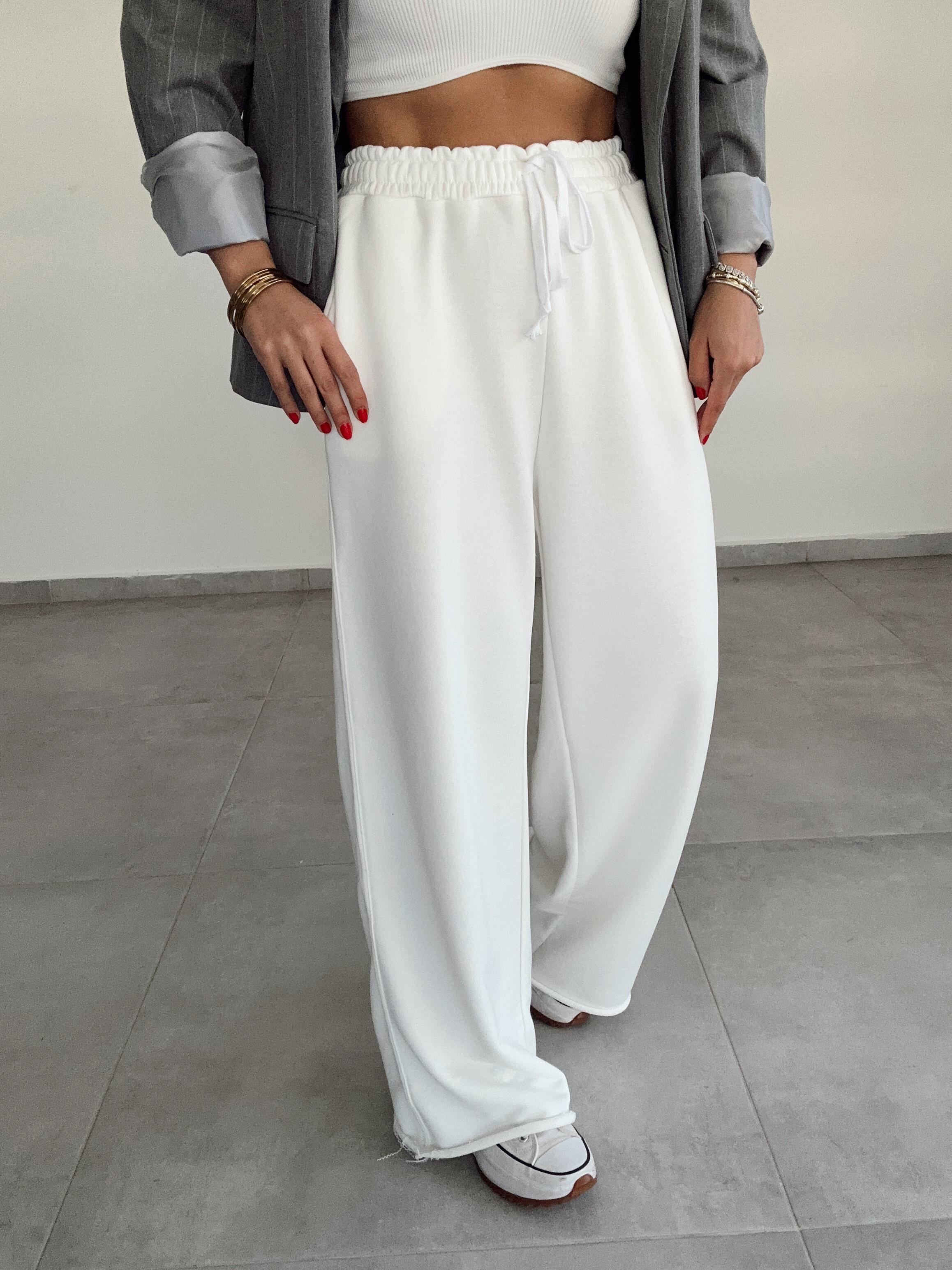 Ekru Bol Paça Eşofman