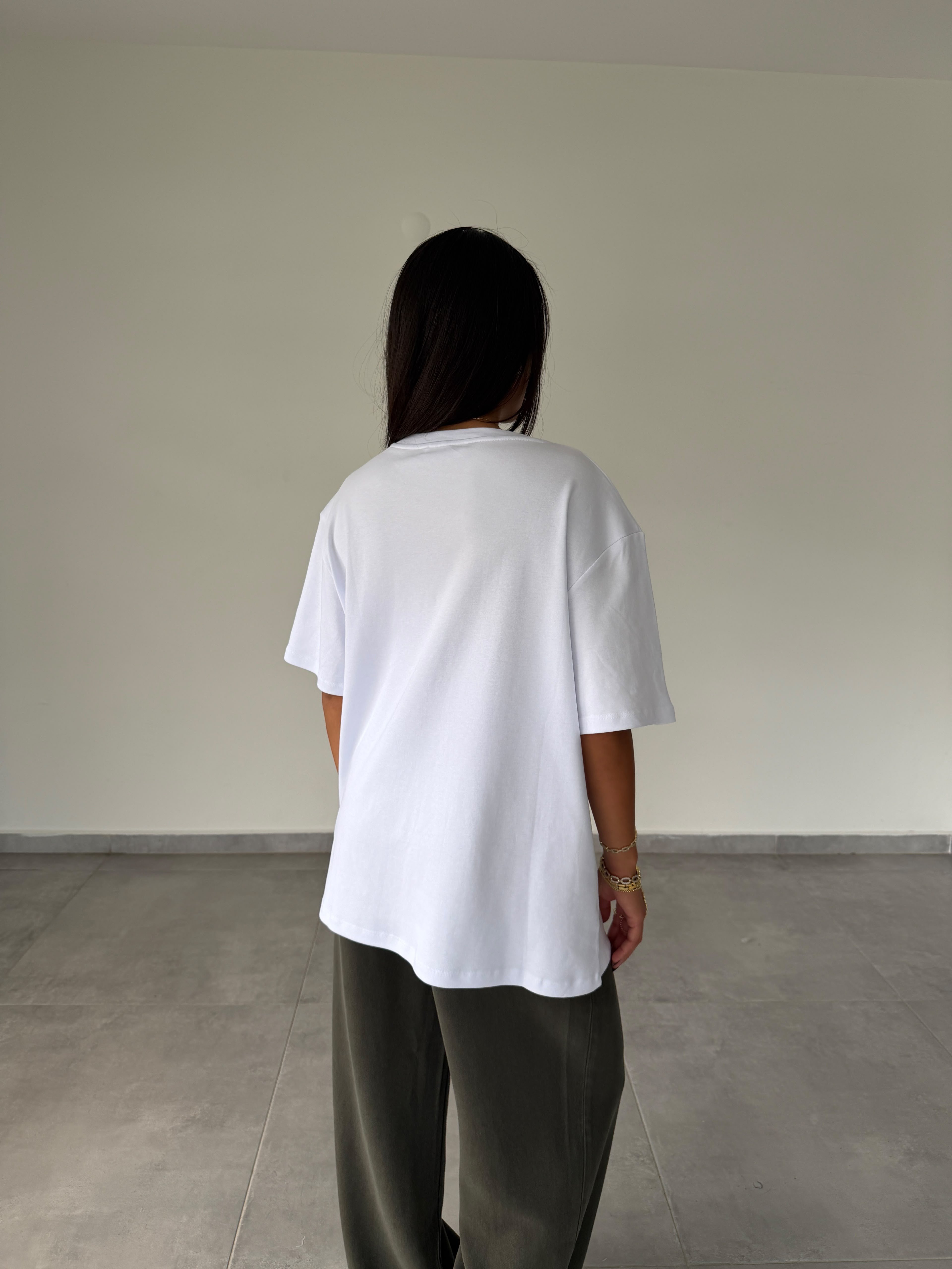 Ekru İnterlok Bisiklet Yaka Tshirt