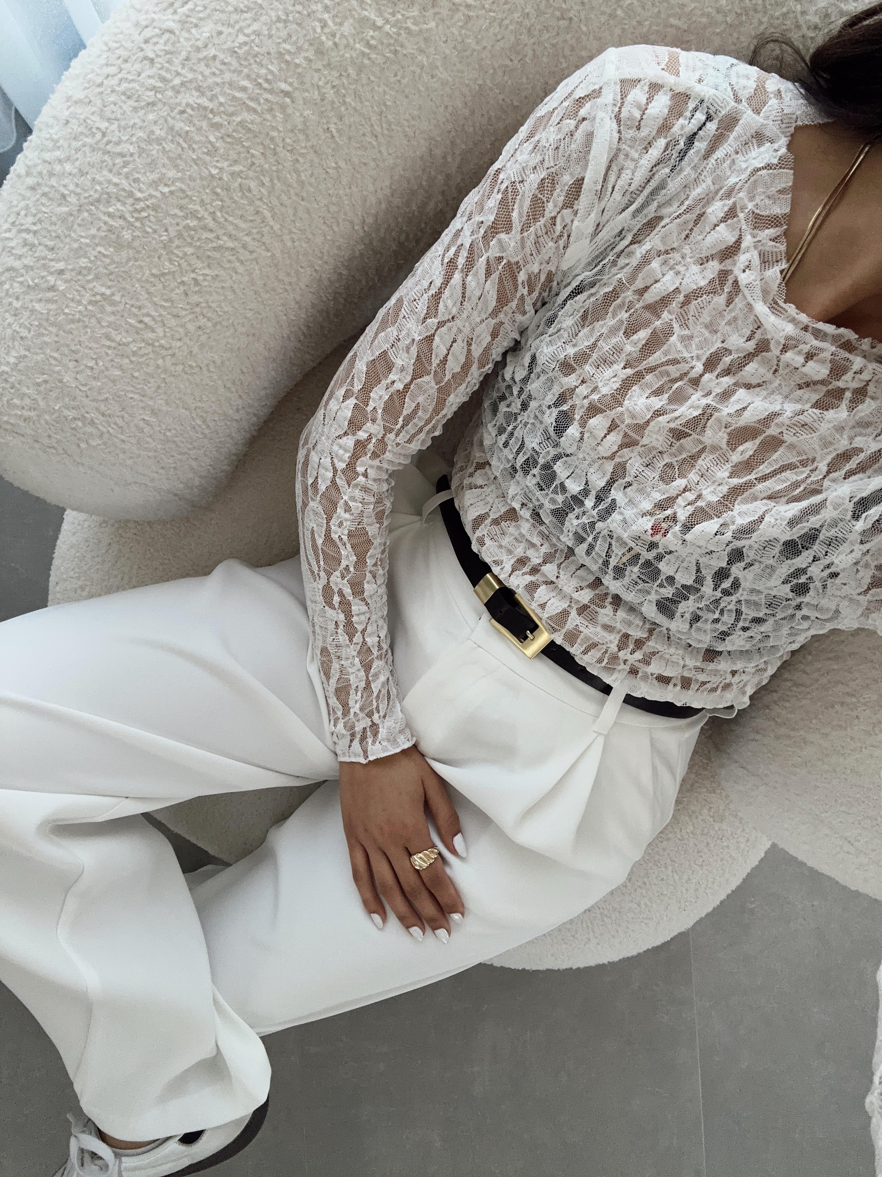 Ekru Tasarım Transparan Bluz