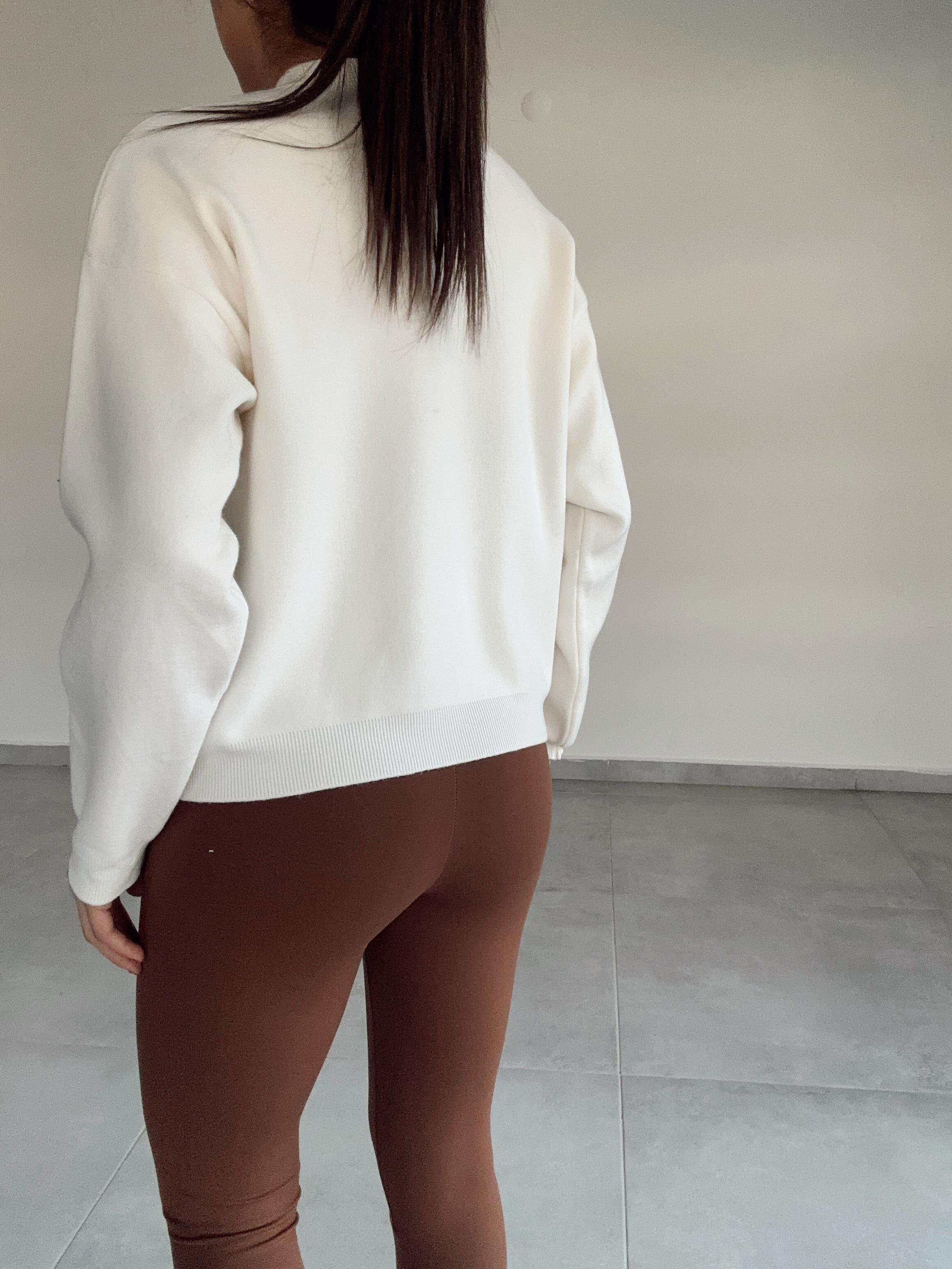 Ekru Tedy Nakışlı Yumoş Triko