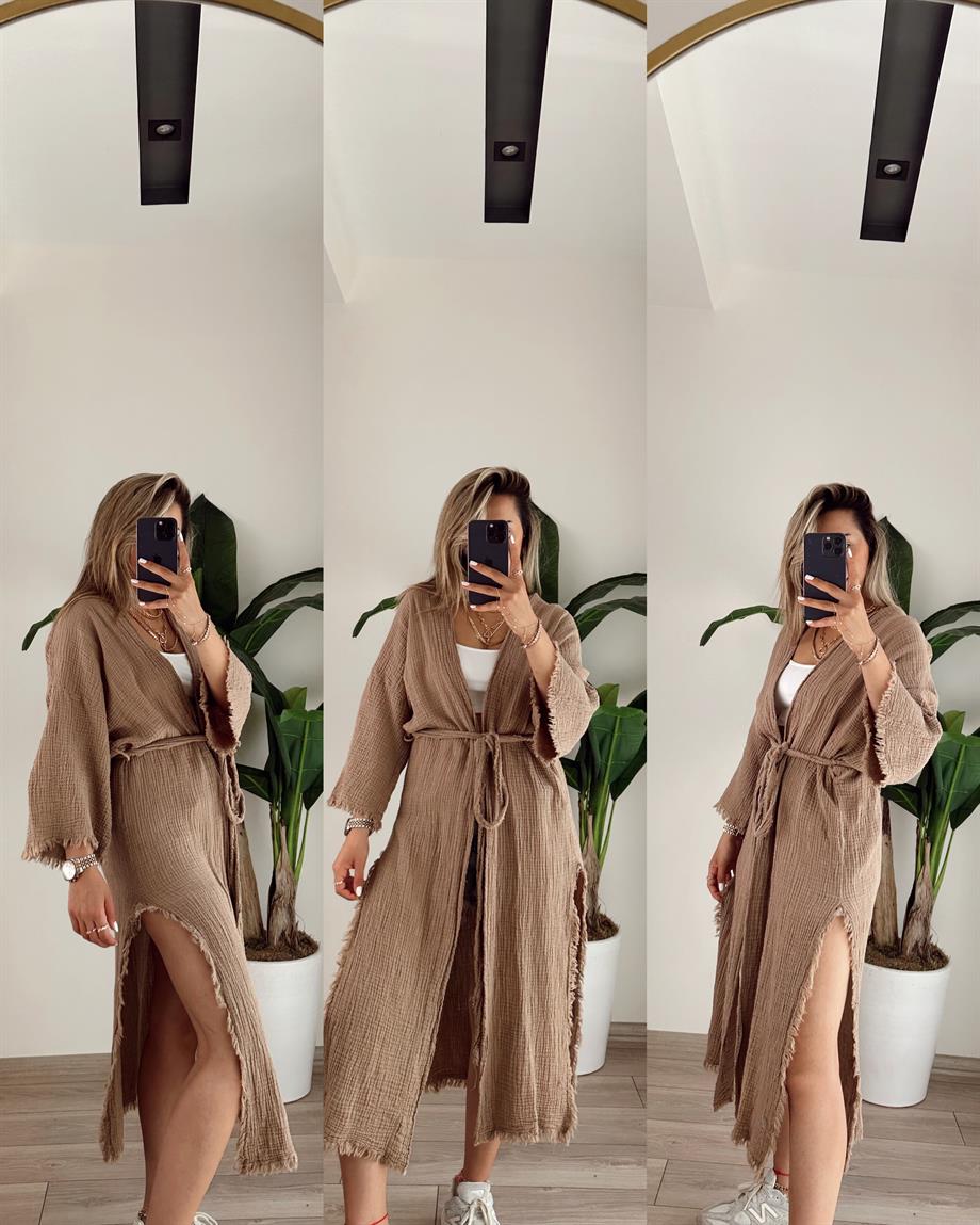 Elhamra Camel Uzun Kimono