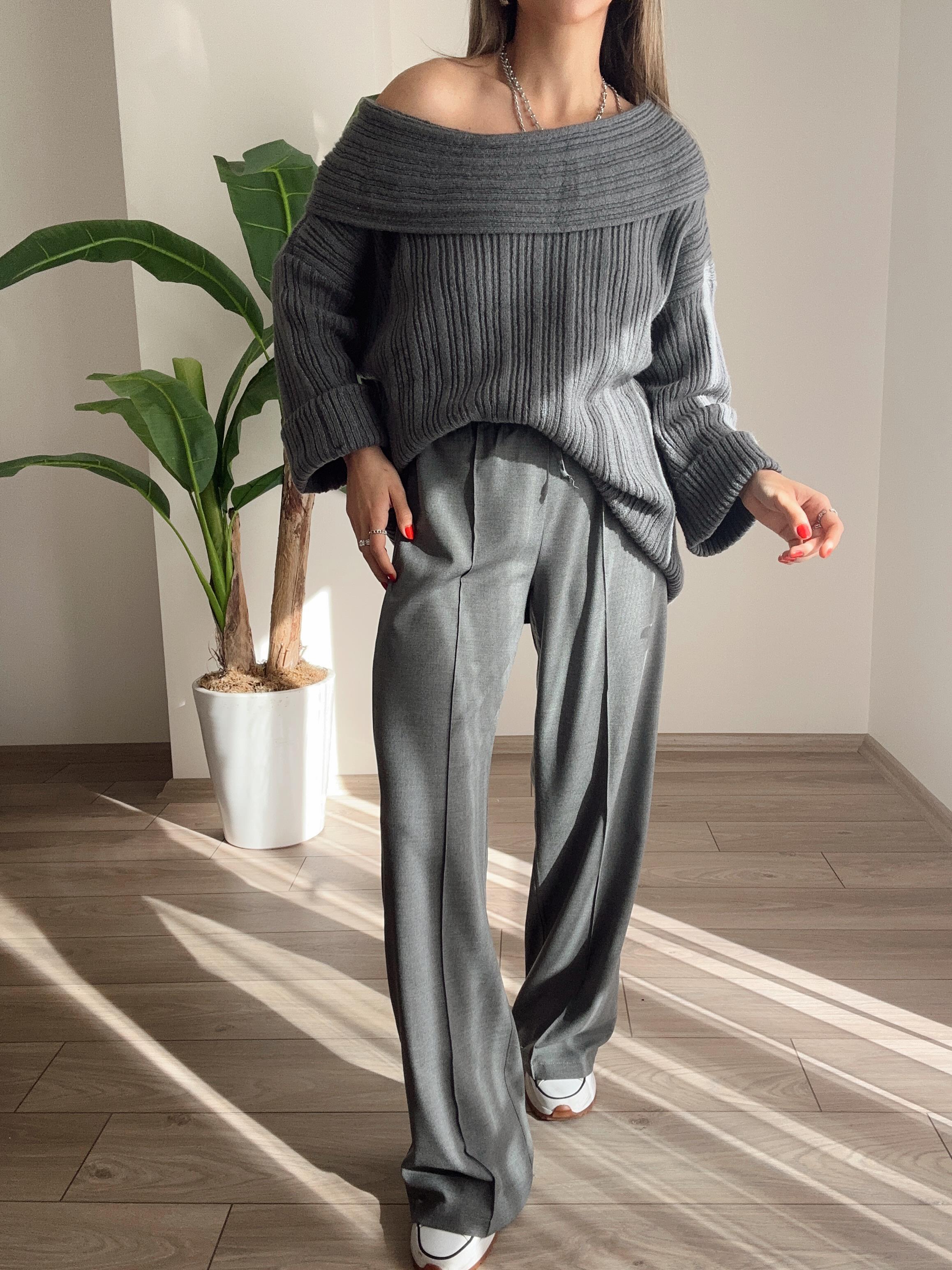 Füme Degaje Yaka Fitilli Kazak