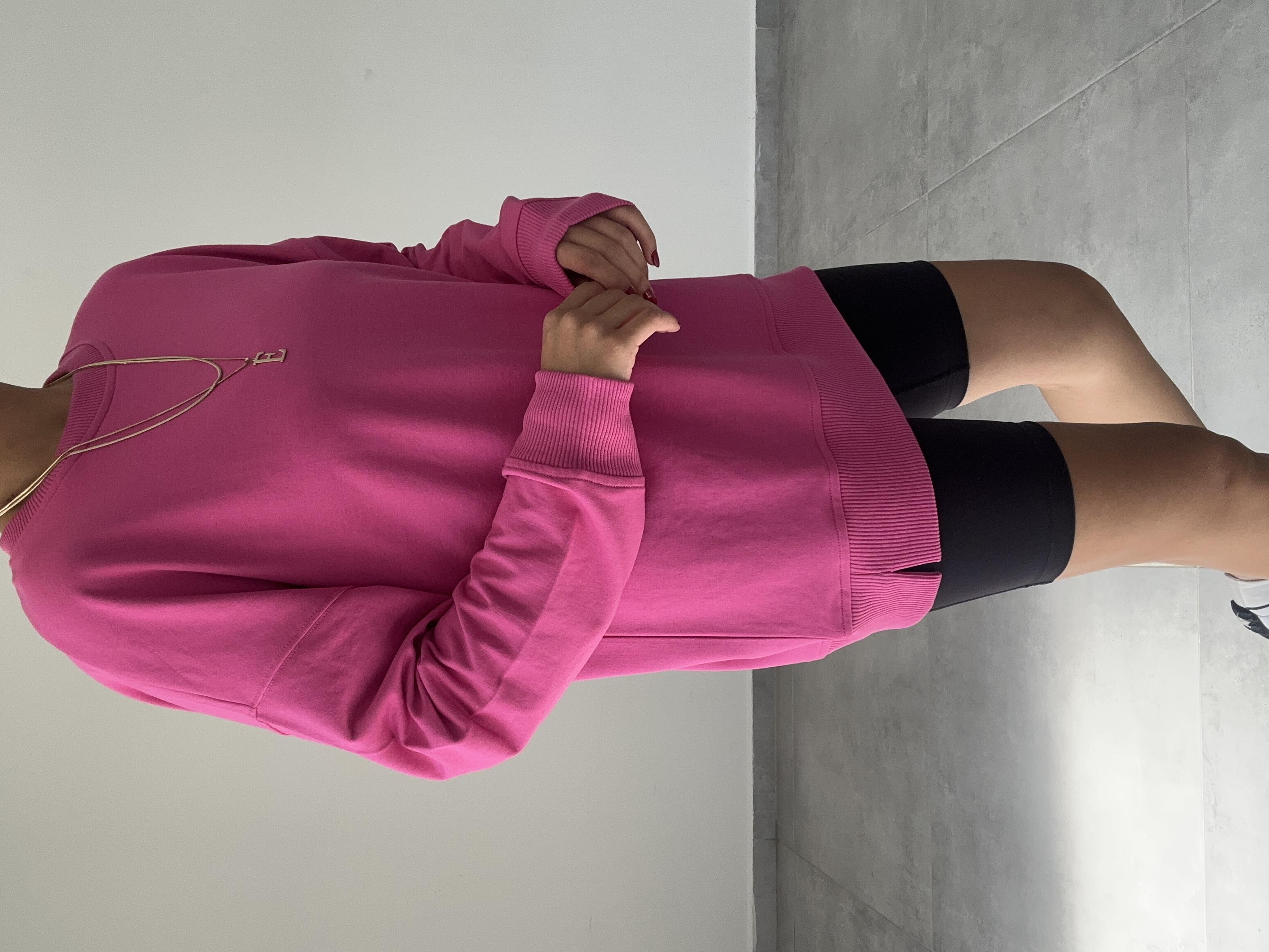 Fuşya Rezerve Yanları Yırtmaç Detaylı Sweat