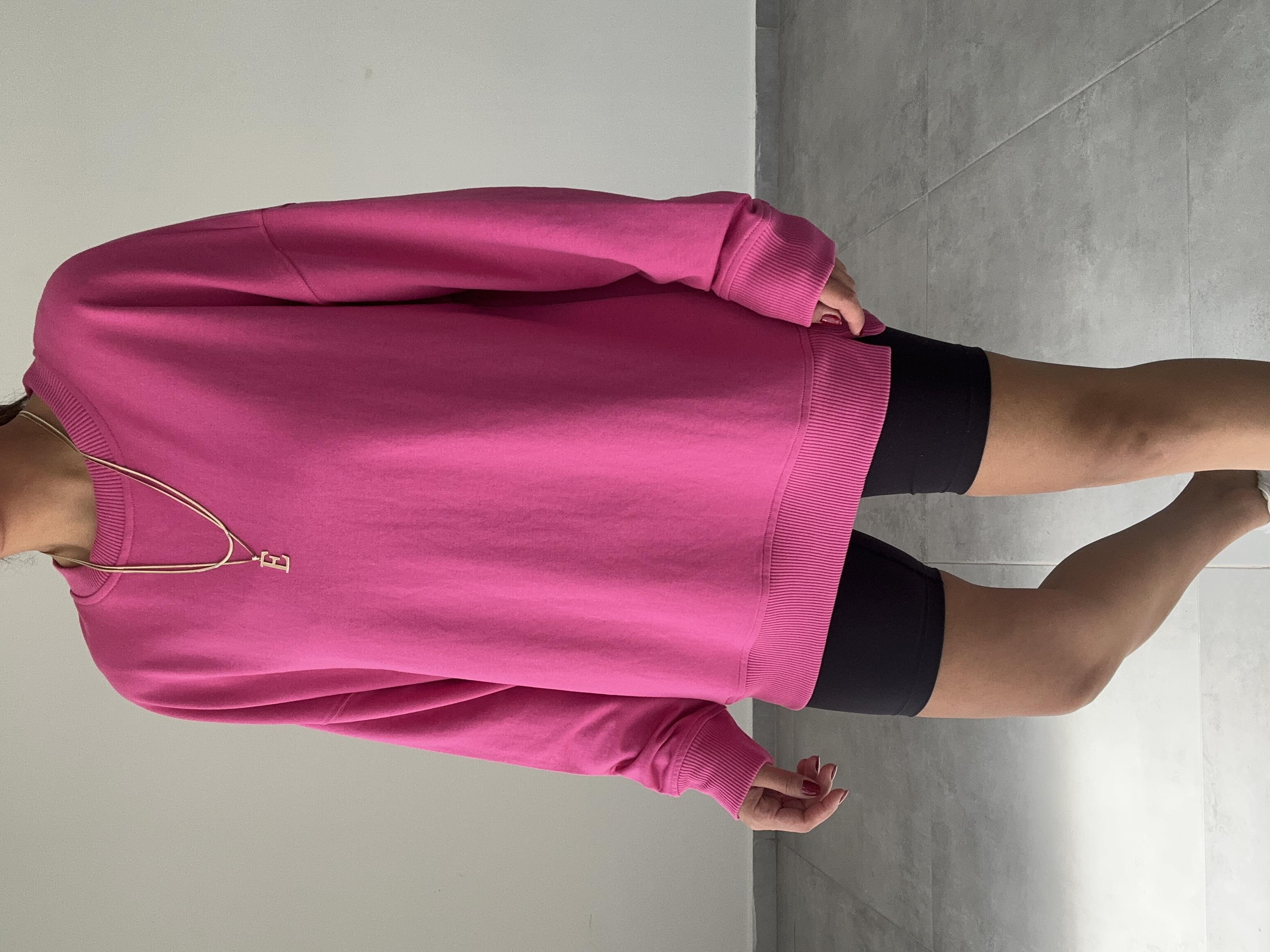 Fuşya Rezerve Yanları Yırtmaç Detaylı Sweat