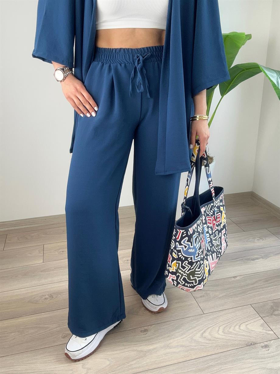 Galila Lacivert Kimono-Pantolon Takım
