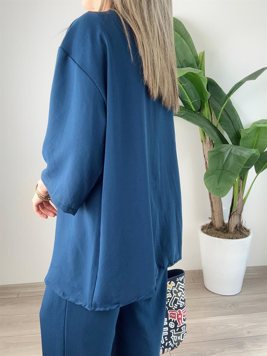 Galila Lacivert Kimono-Pantolon Takım