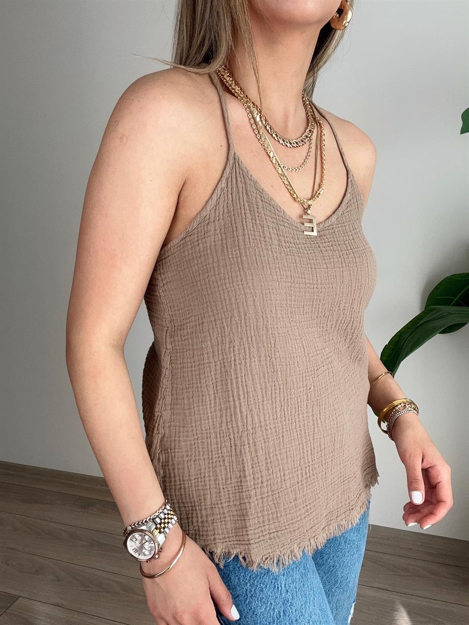 Göcek Camel Askılı Bluz