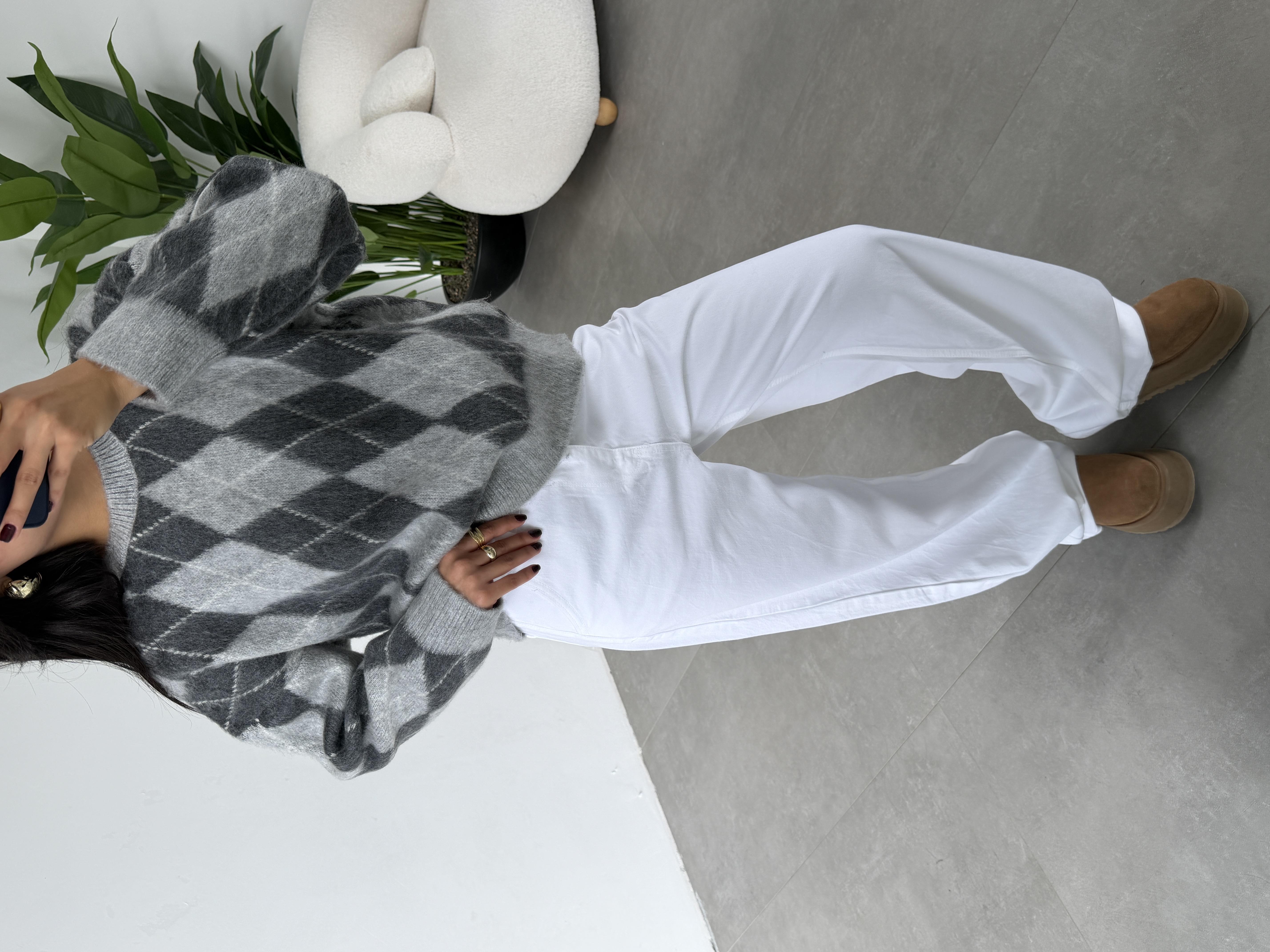 Gri-Antrasit  Baklava Desen Kazak