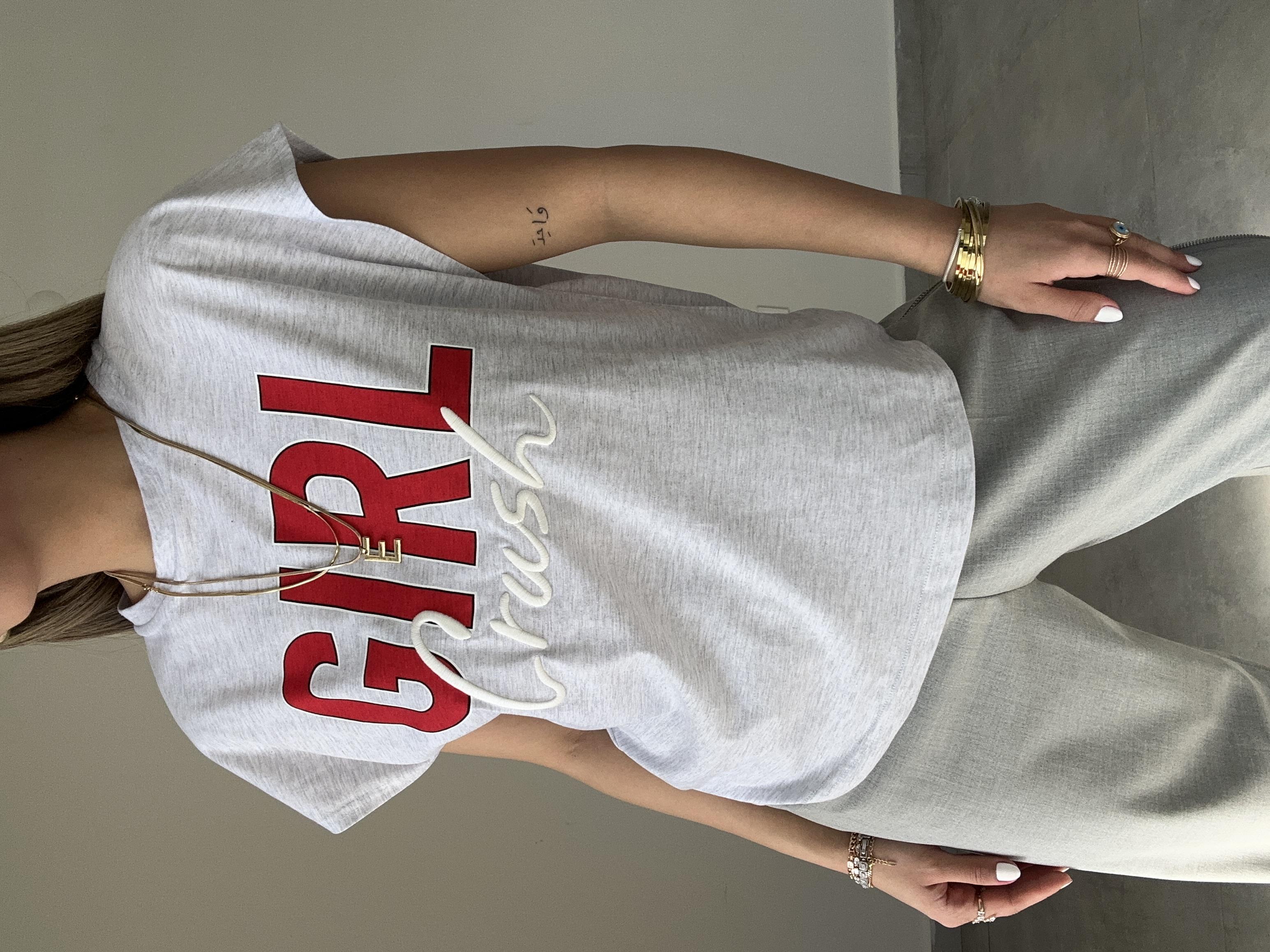 Gri Baskılı Tişört