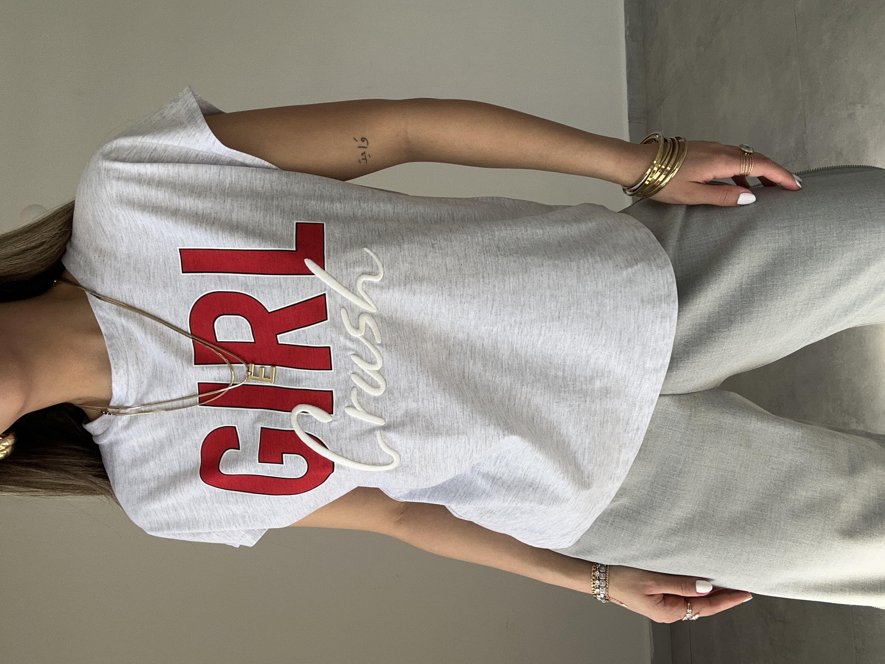 Gri Baskılı Tişört