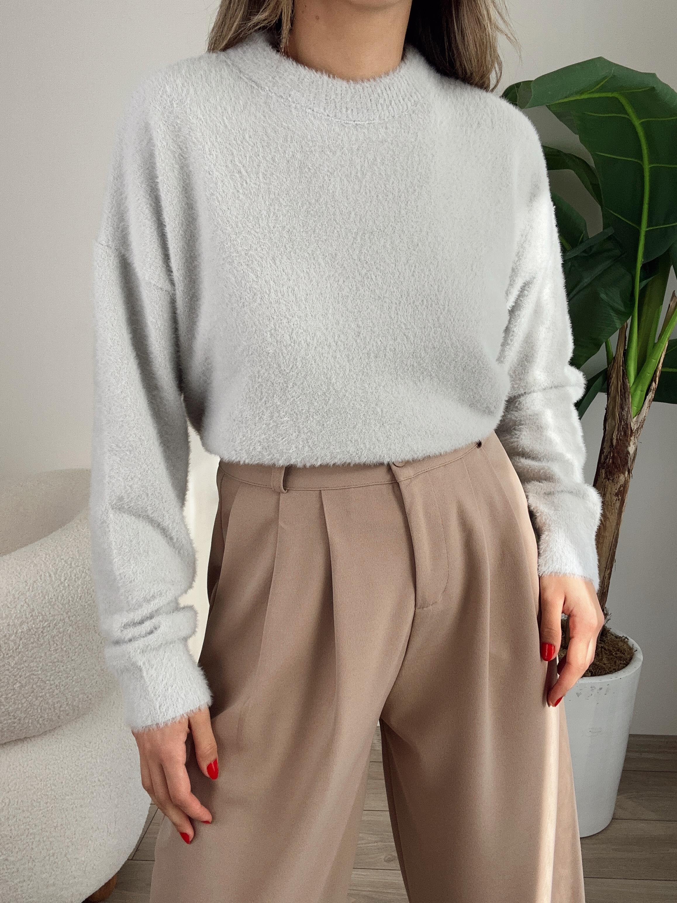 Gri Bisiklet Yaka Triko Kazak