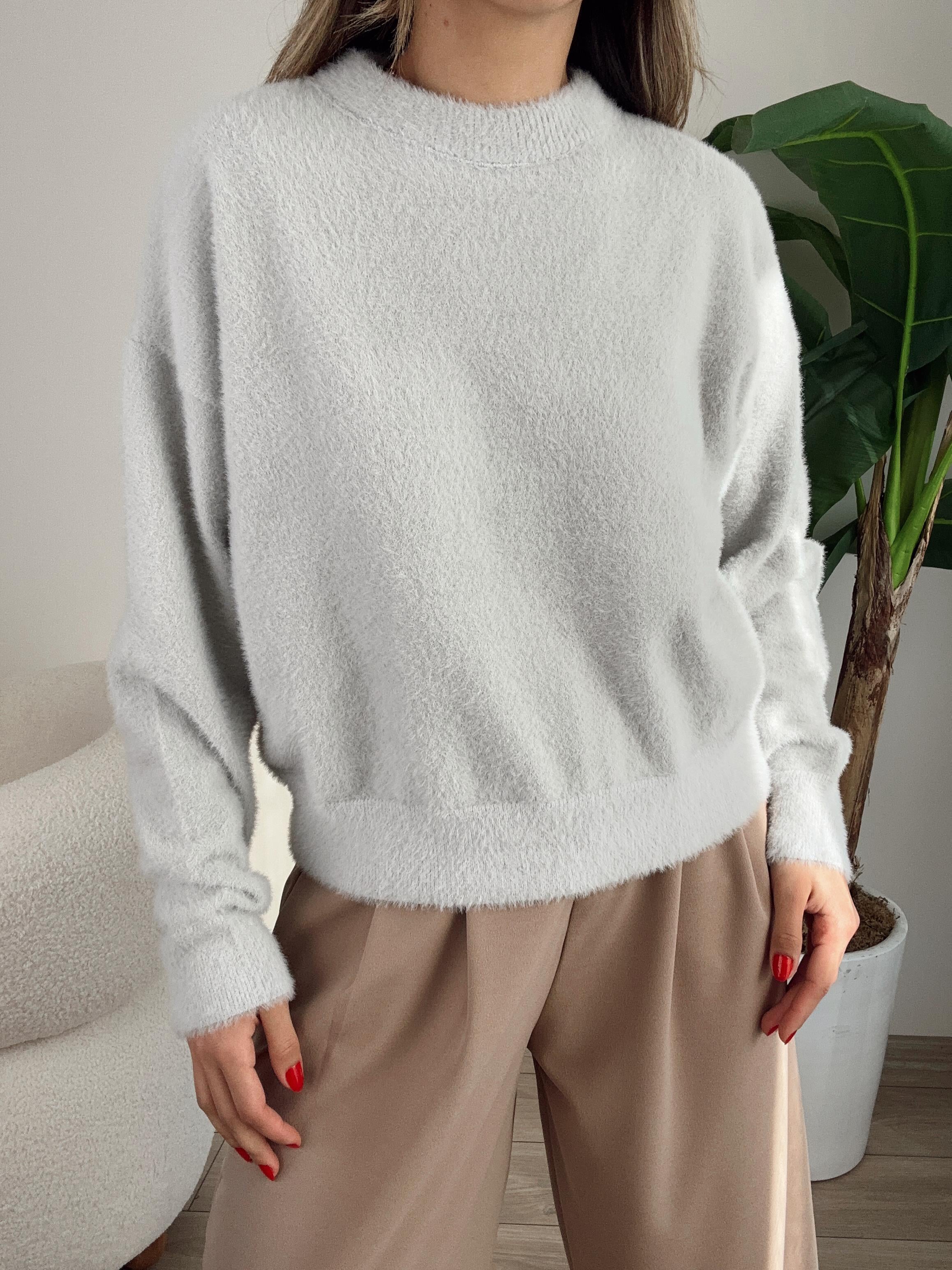 Gri Bisiklet Yaka Triko Kazak