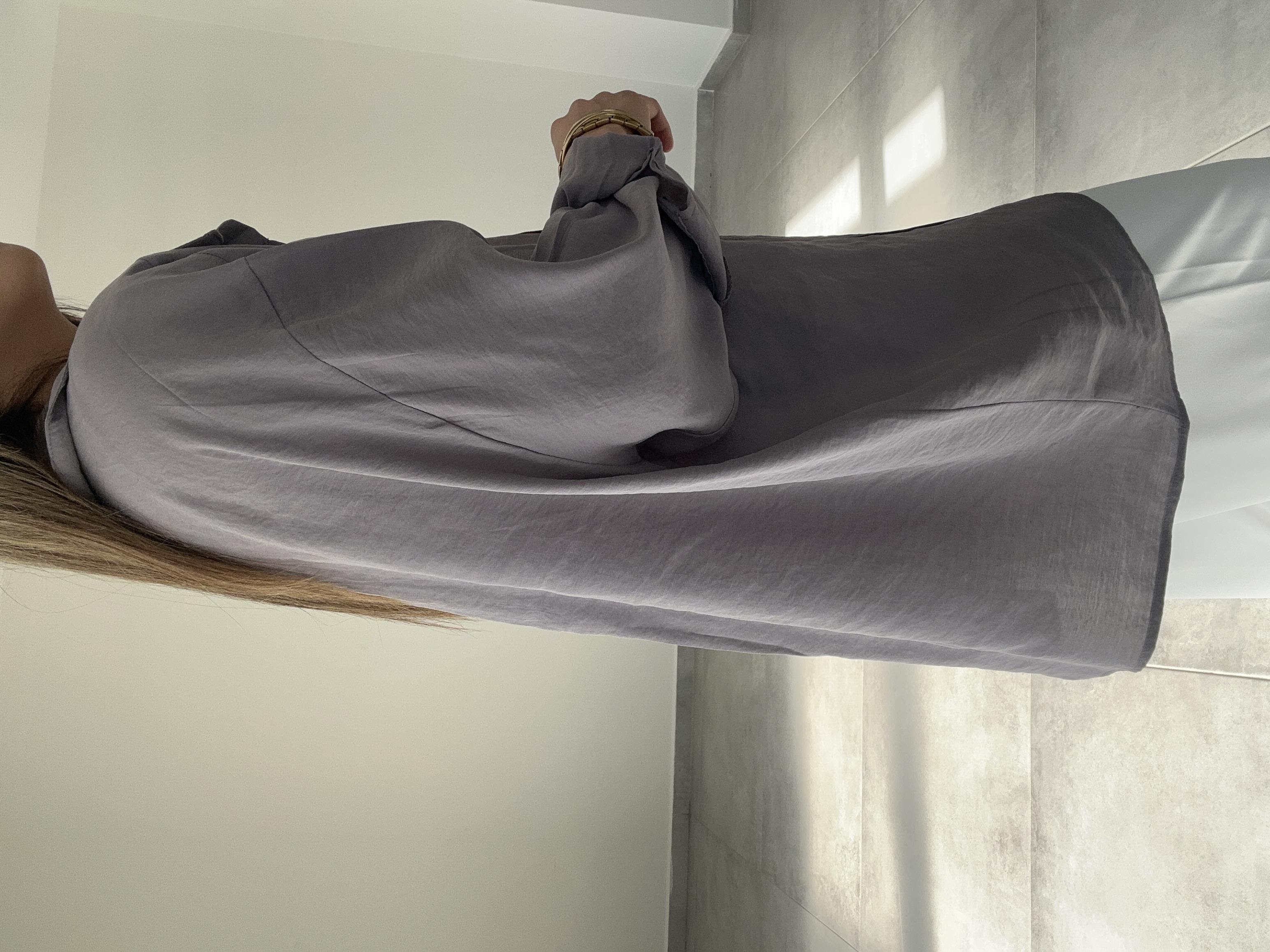 Gri  Düşük Omuz Gömlek