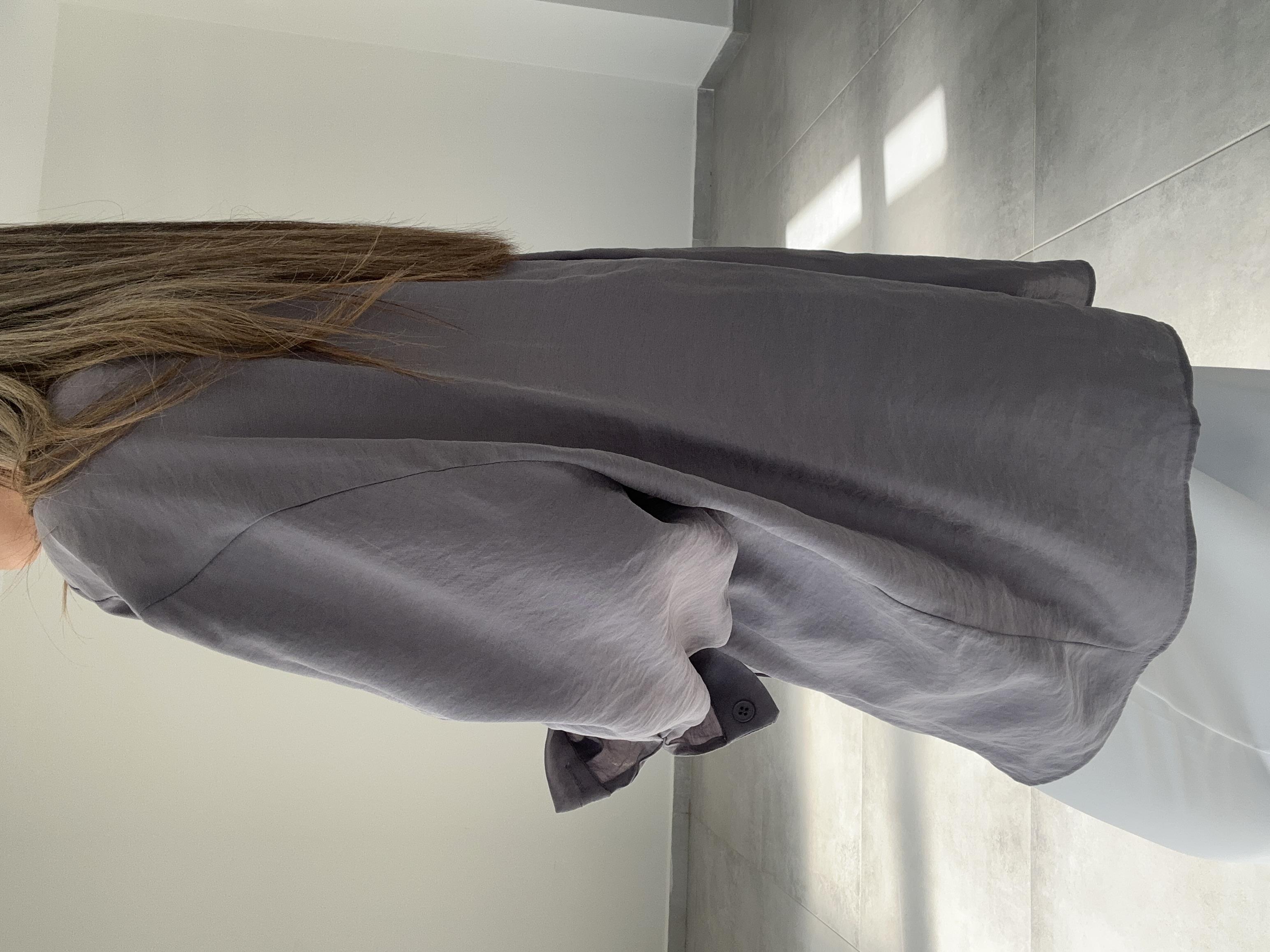 Gri  Düşük Omuz Gömlek