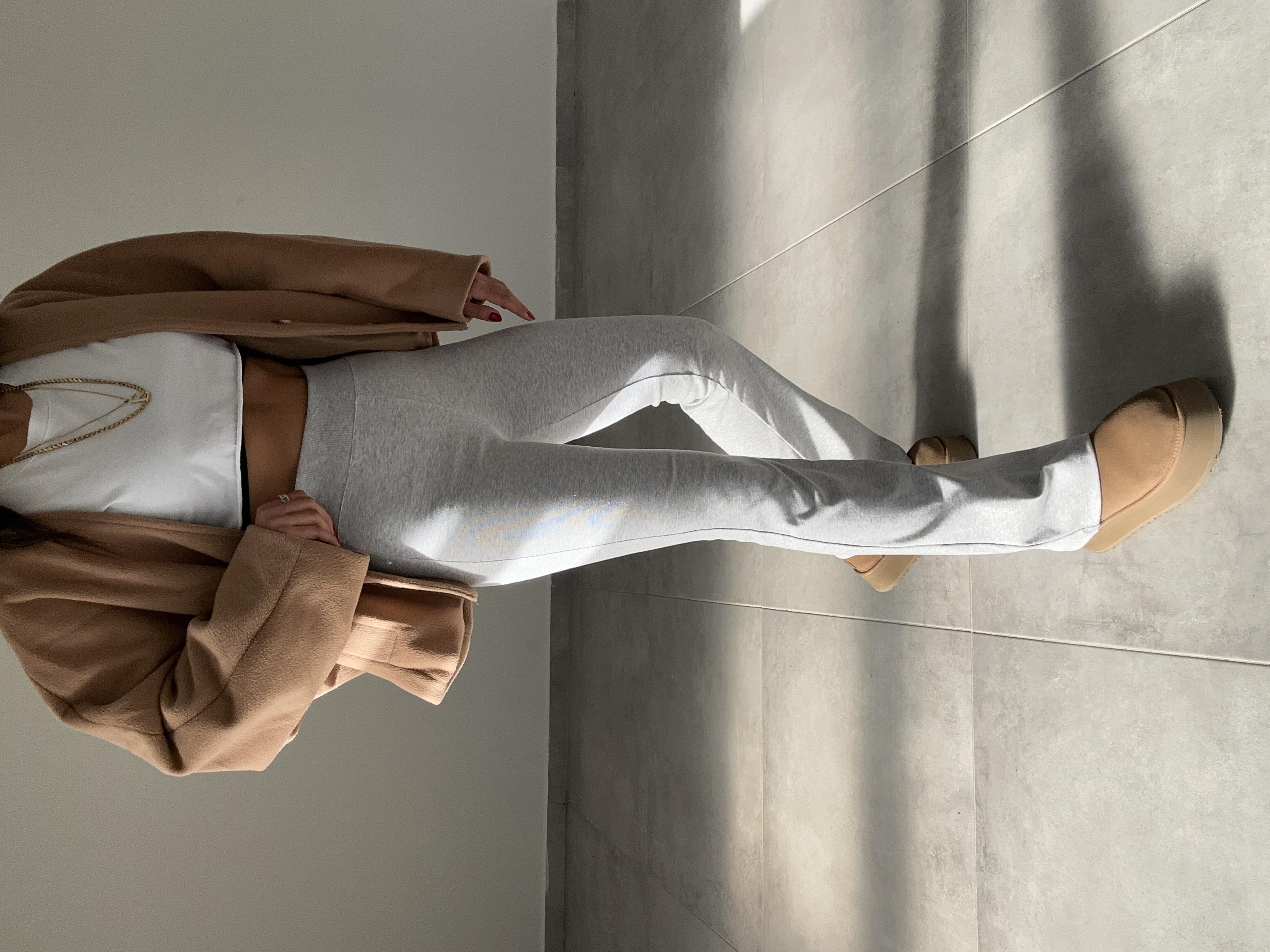 Gri İspanyol Paça Kalın Kemer Pantolon