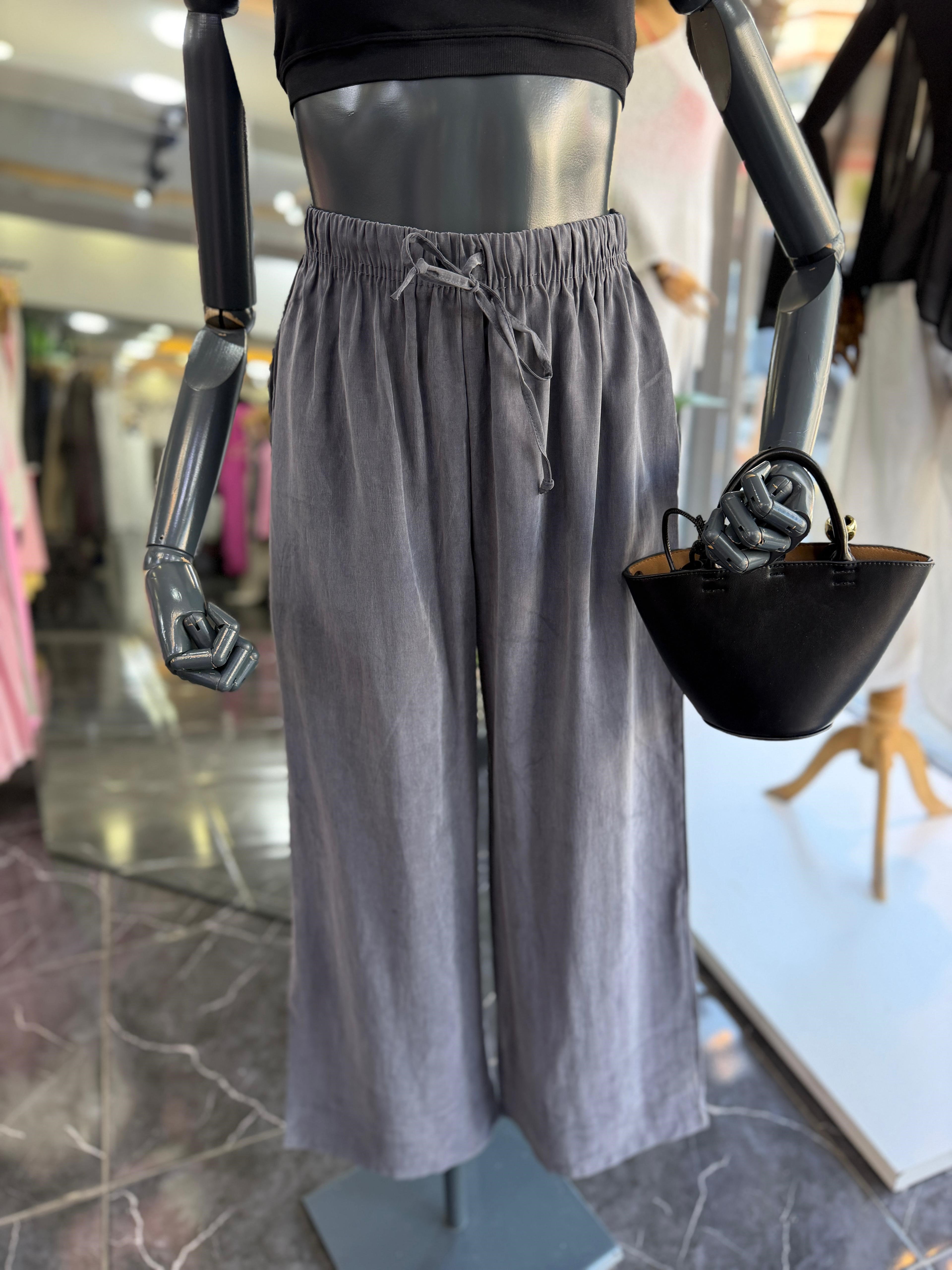 Gri Tencel Cupra Pantolon