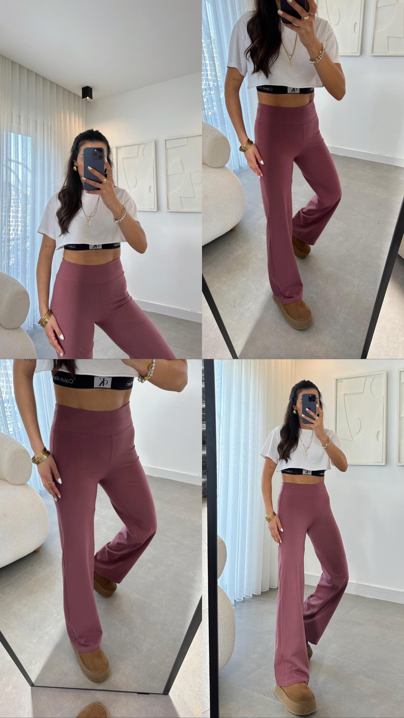 Gül Kurusu Oys Bol Paça Pantolon