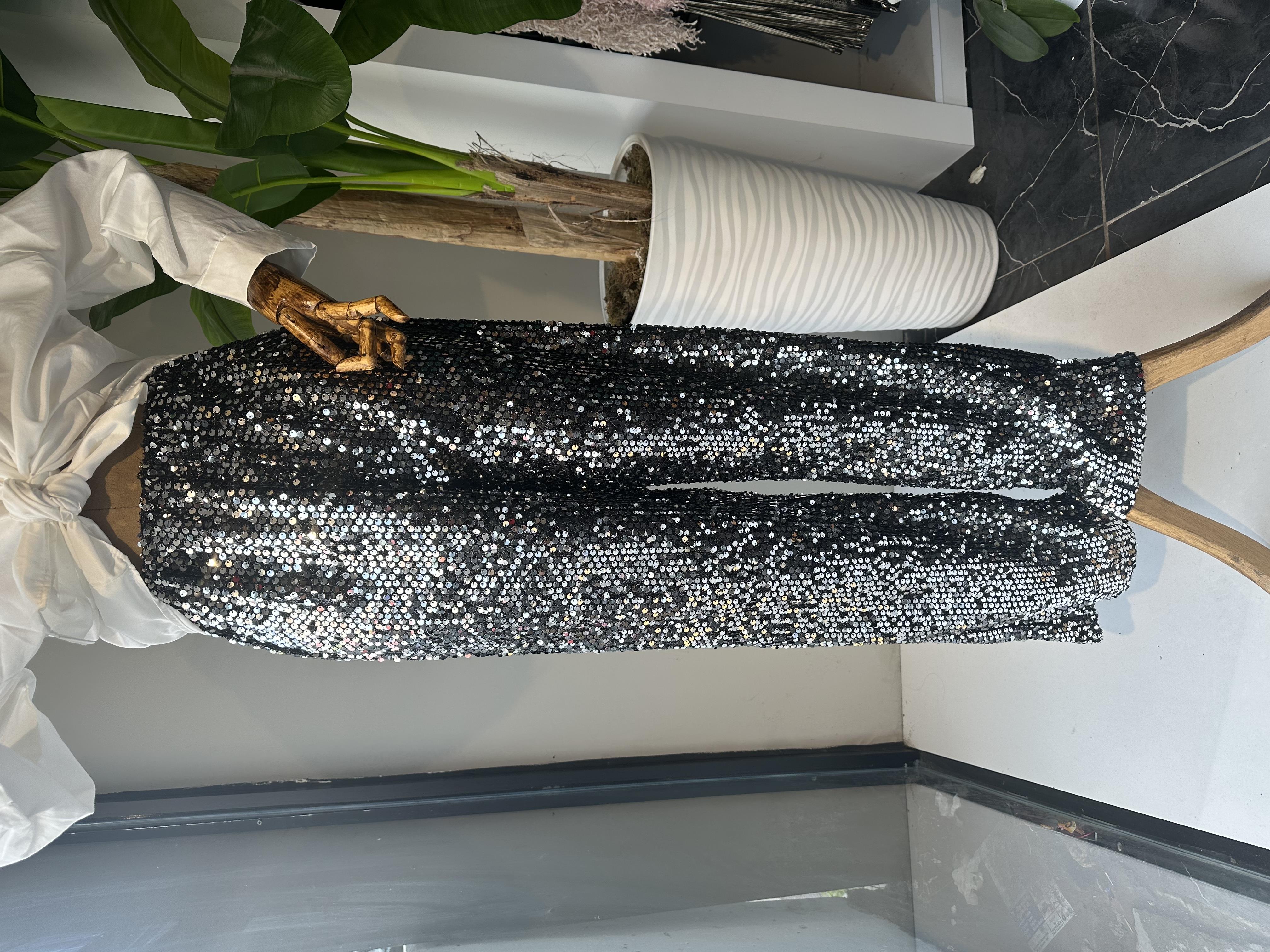 Gümüş Payetli Pantolon