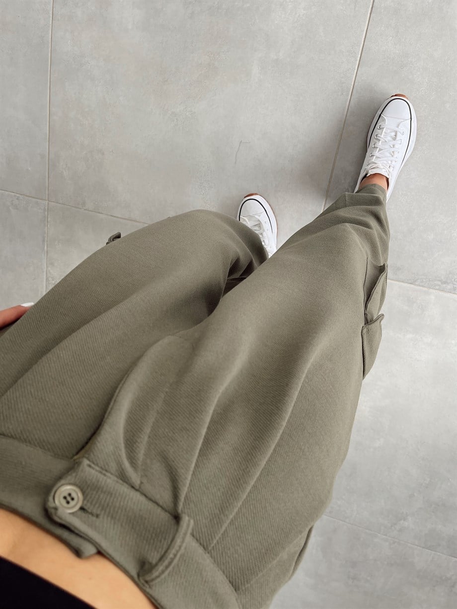 Haki Kargo Cepli Pantolon